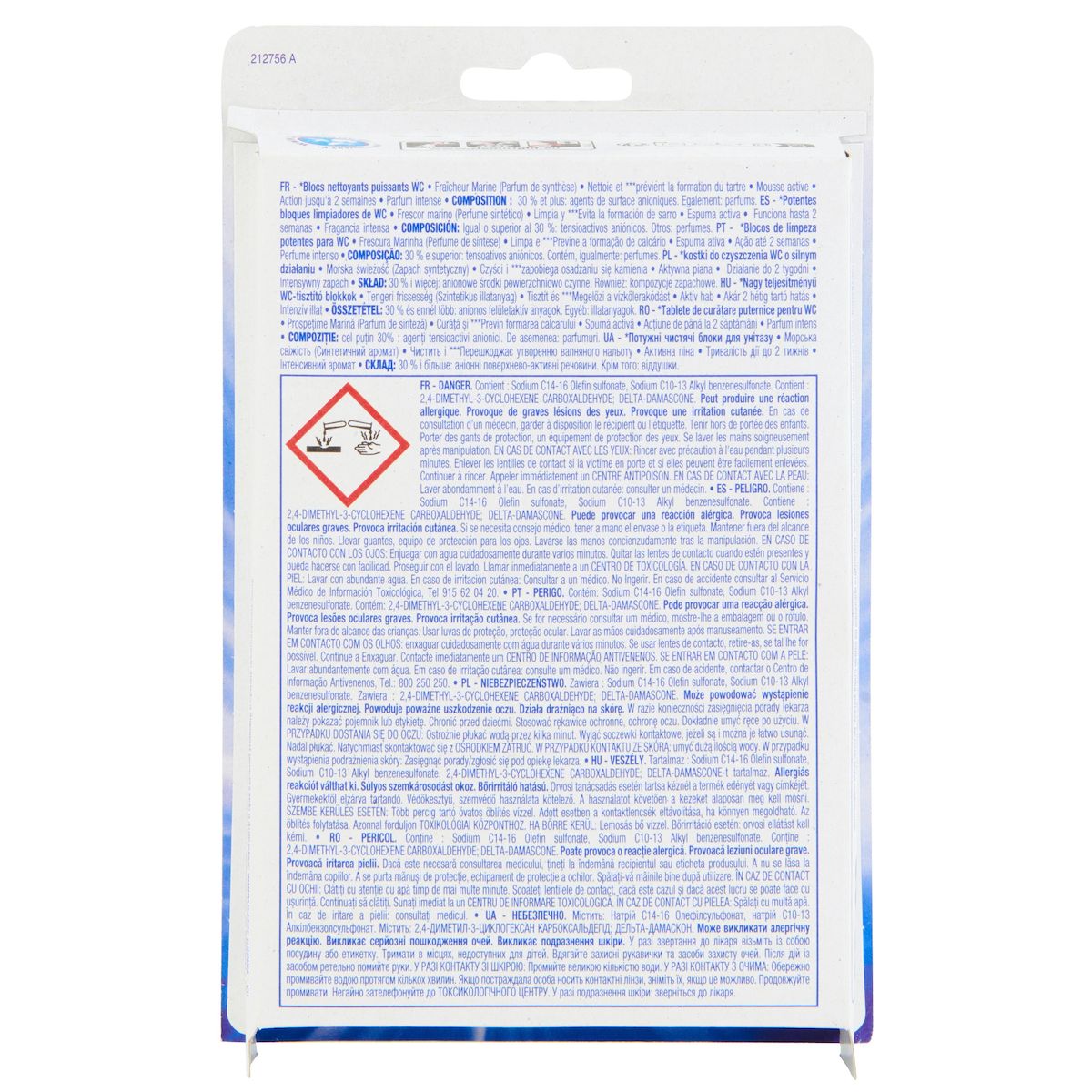 AUCHAN Bloc WC 4 en 1 power fraîcheur marine 2 blocs