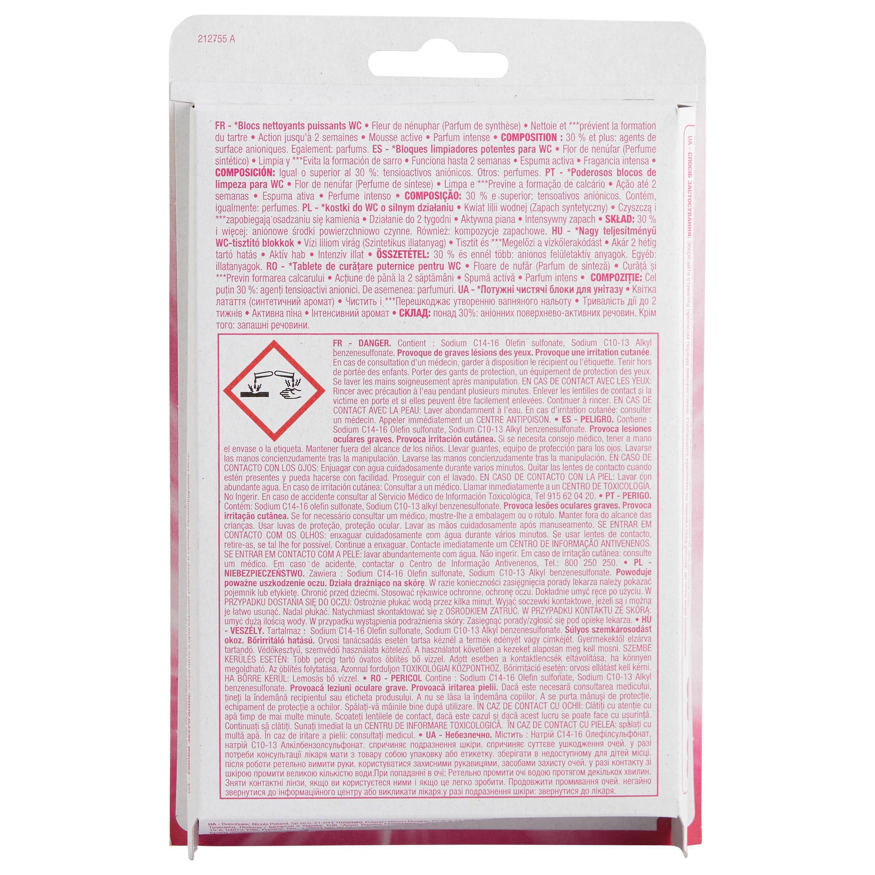 Voir la diapositive 3 : AUCHAN Bloc WC 4 en 1 power fleur de nénuphar 2 blocs