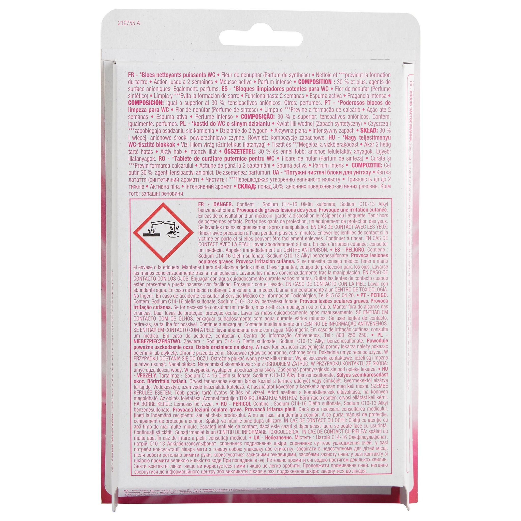 Voir la diapositive 3 : AUCHAN Bloc WC 4 en 1 power fleur de nénuphar 2 blocs