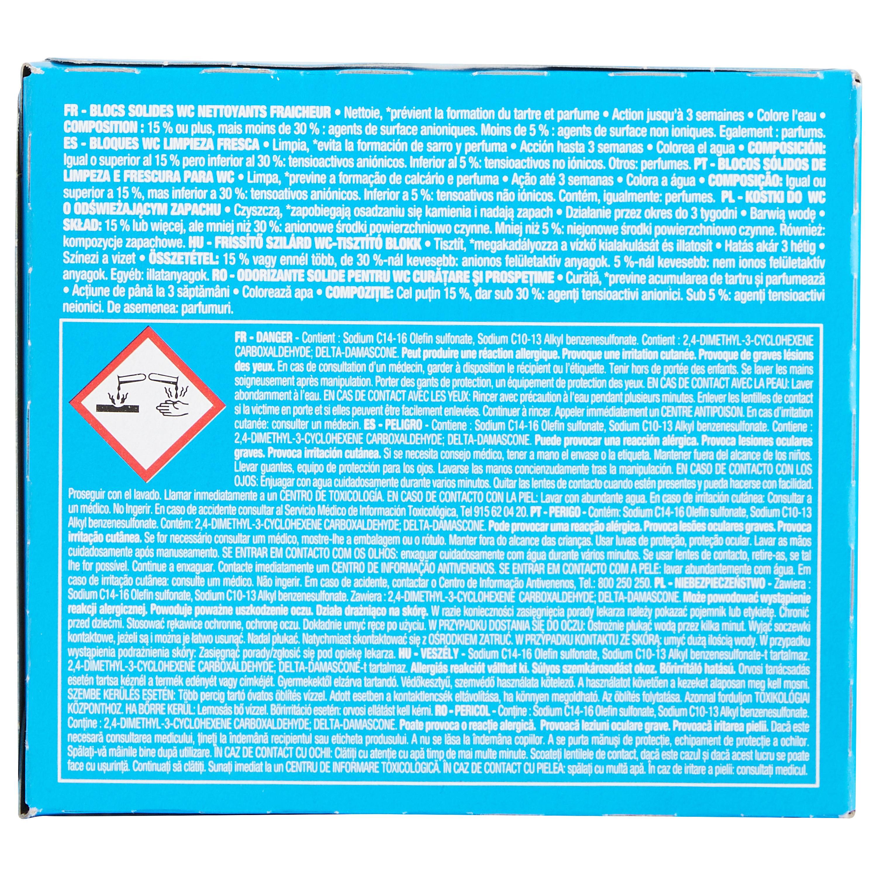 Voir la diapositive 2 : AUCHAN Bloc WC solide eau bleue 2 blocs