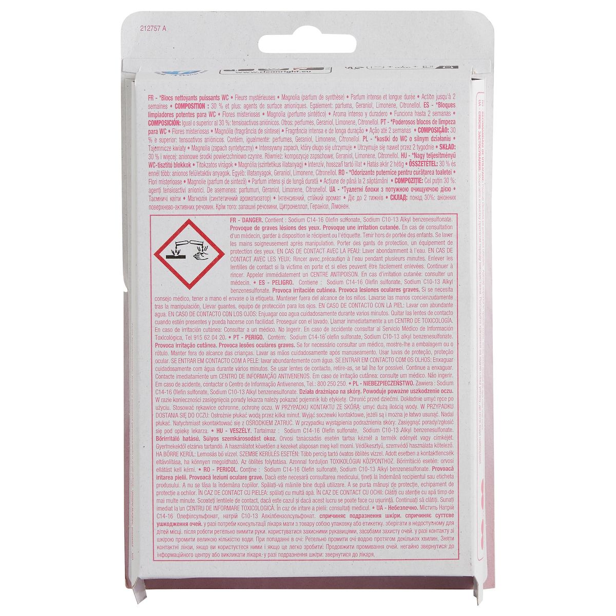 AUCHAN BLOC WC POWER DETARTRANT FLEUR MYSTERIEUSE MAGNOLIA X2