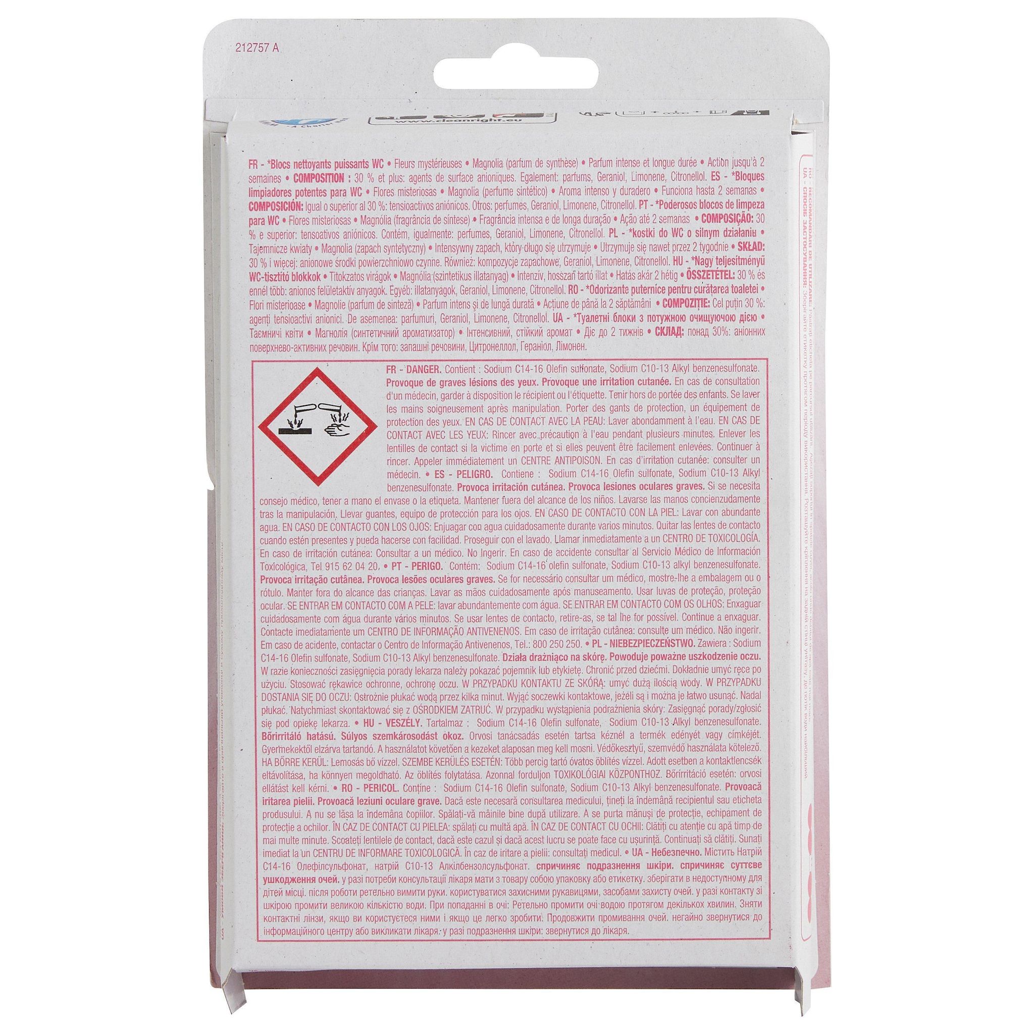 Voir la diapositive 2 : AUCHAN Bloc wc power detartrant fleur mysterieuse magnolia X2