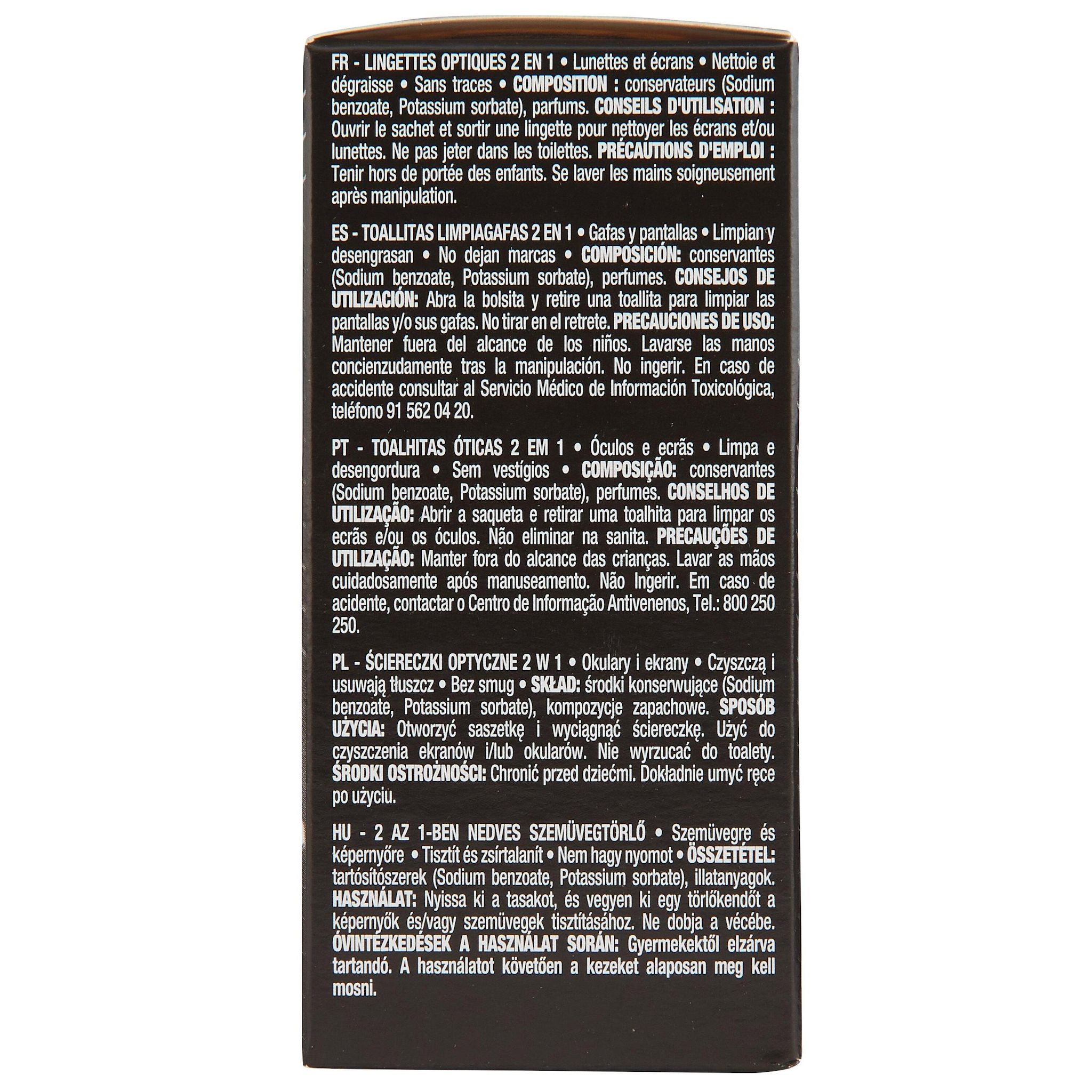 Voir la diapositive 2 : AUCHAN Lingettes lunettes et écrans 2 en 1 30 lingettes