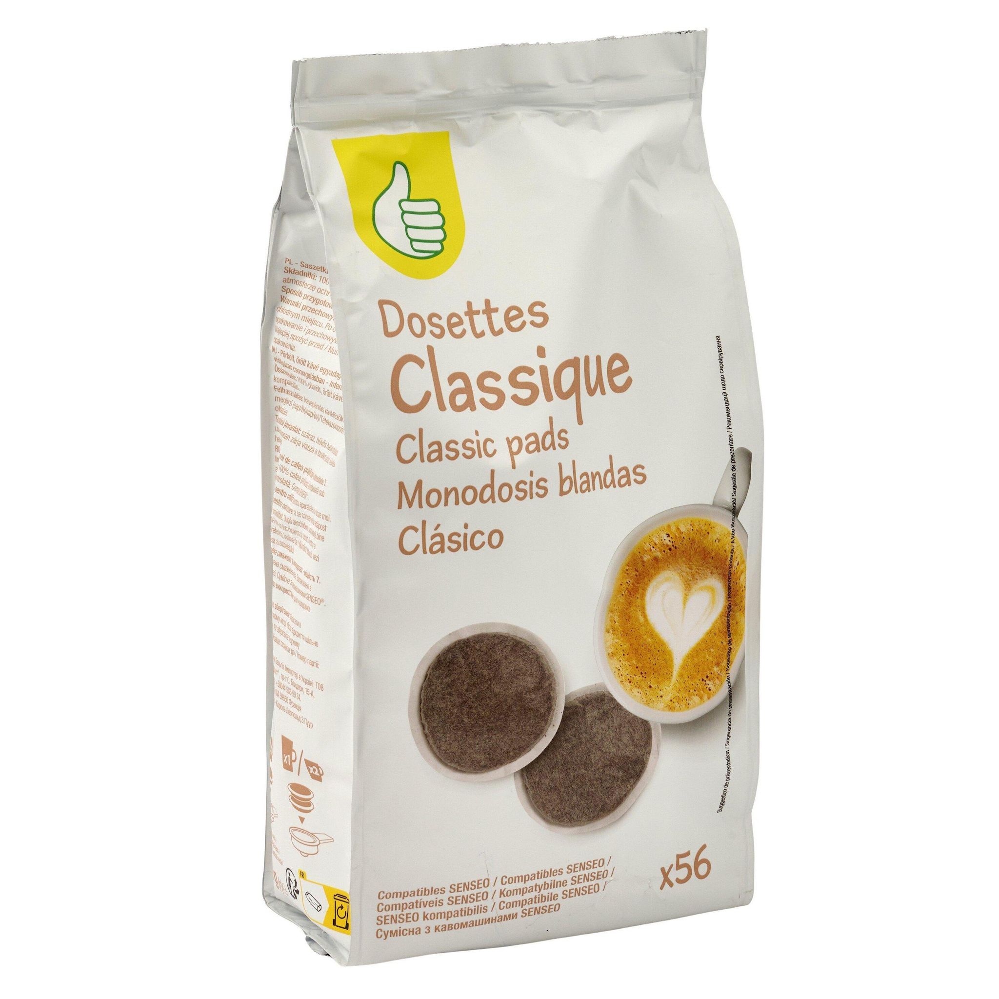 Voir la diapositive 4 : POUCE Café classique en dosettes compatibles Senseo 56 capsules 389g