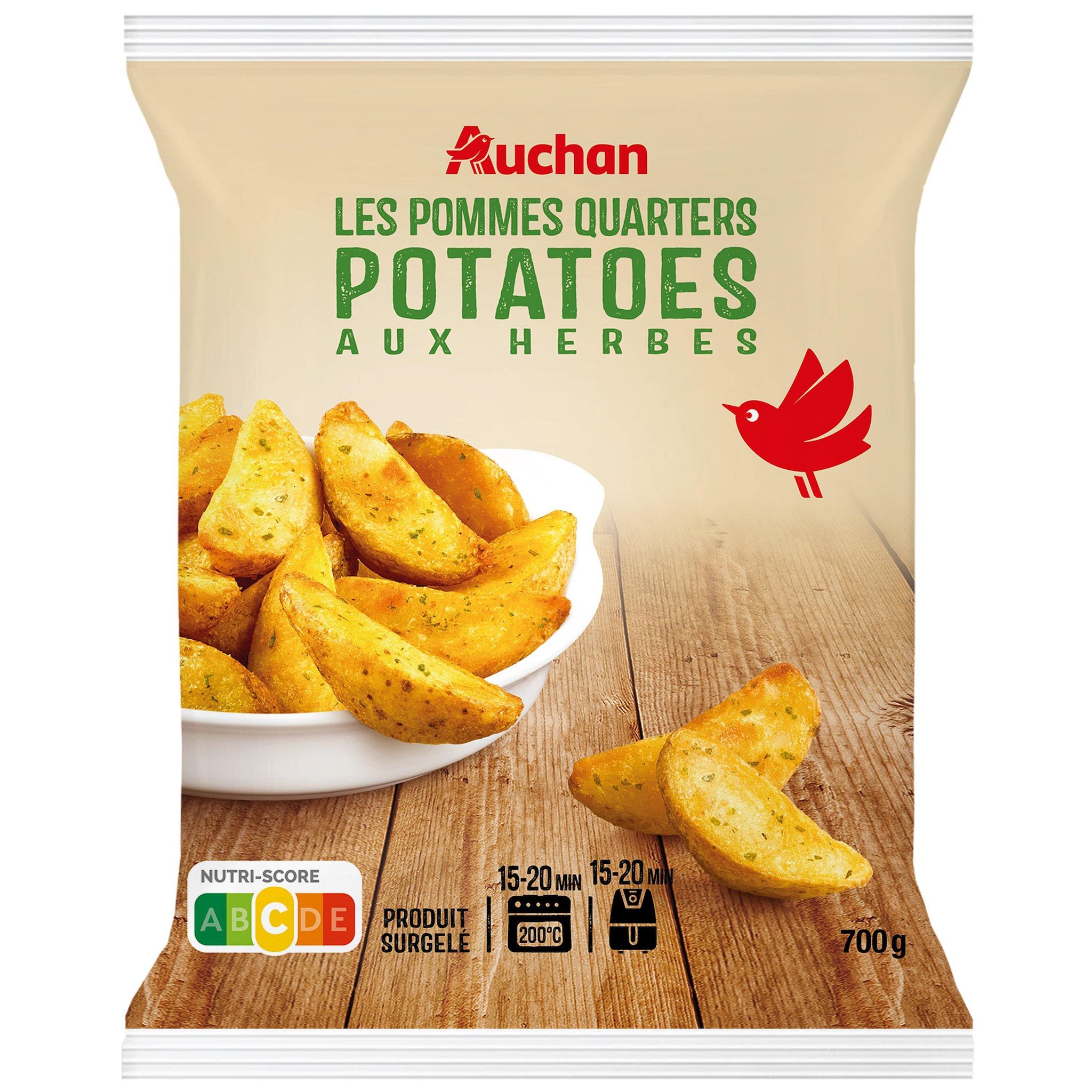 Voir la diapositive 4 : AUCHAN Potatoes aux herbes 700g