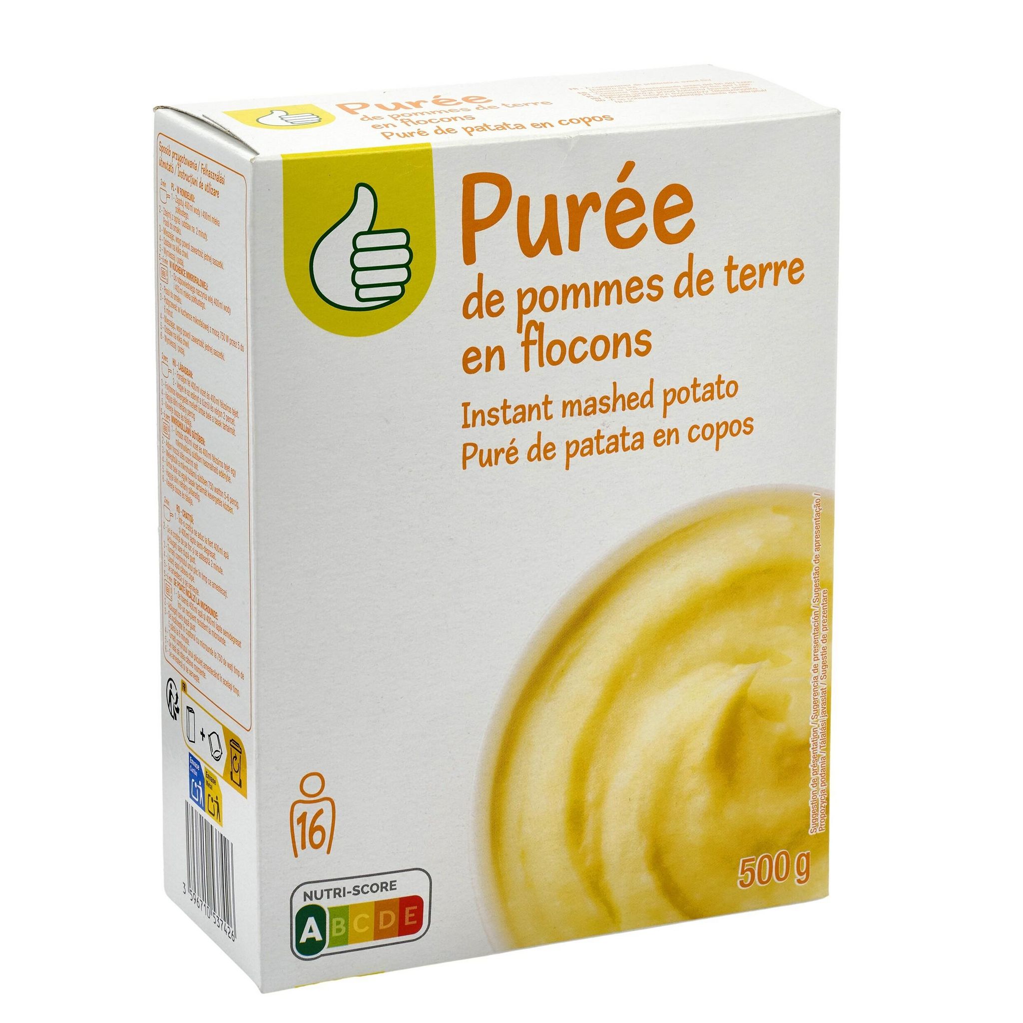 Voir la diapositive 2 : POUCE PUREE DE POMME DE TERRE NATURE 500g