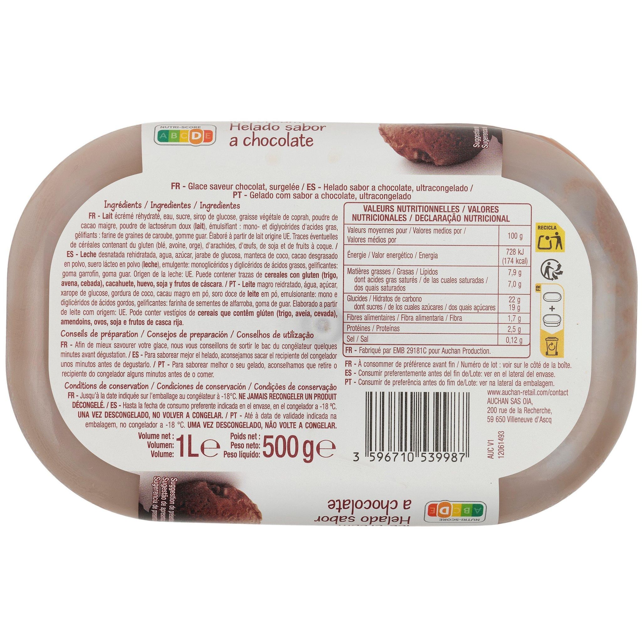 Voir la diapositive 2 : POUCE Glace au chocolat 500g