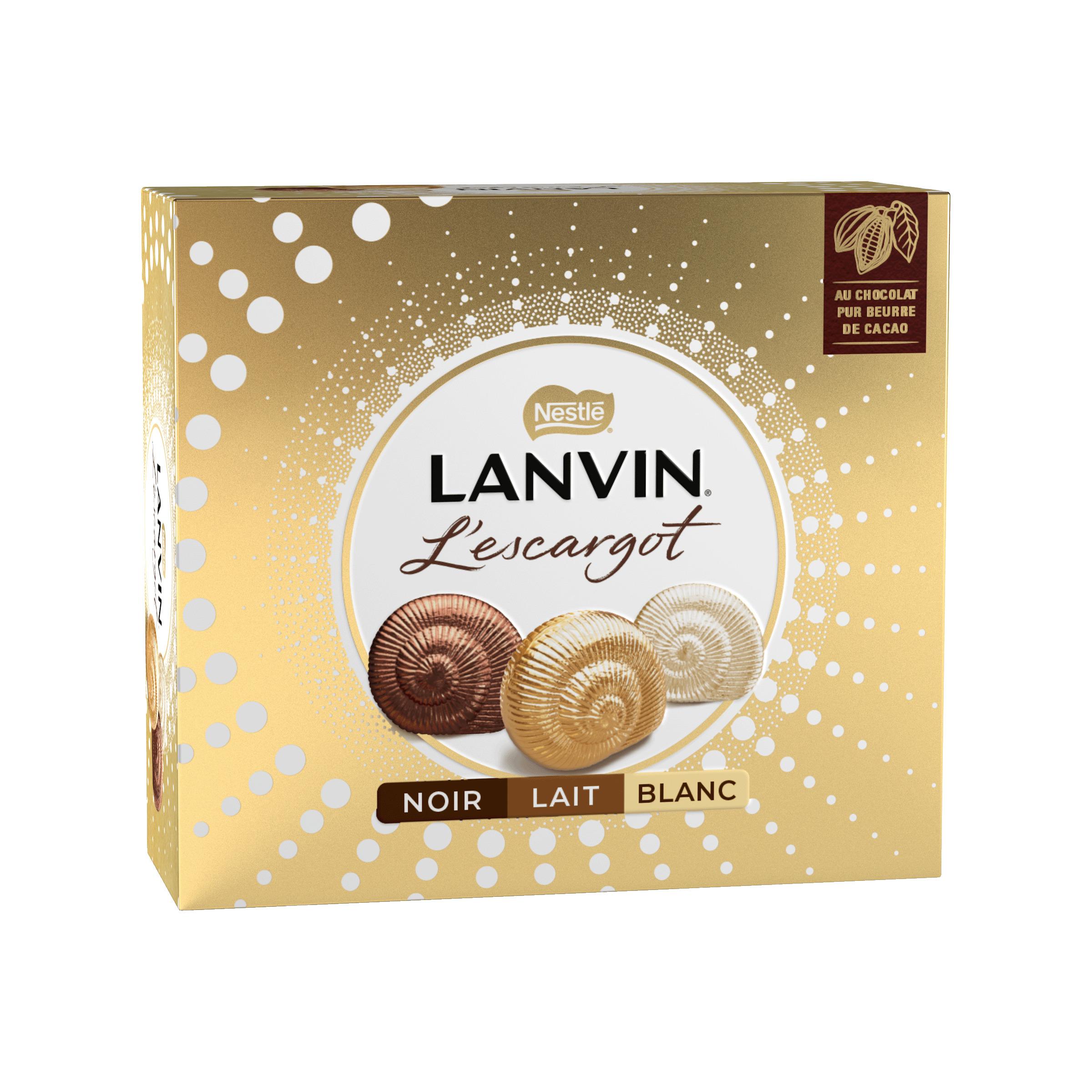 NESTLE Lanvin coffret l'escargot en chocolat noir, lait et blanc 362g