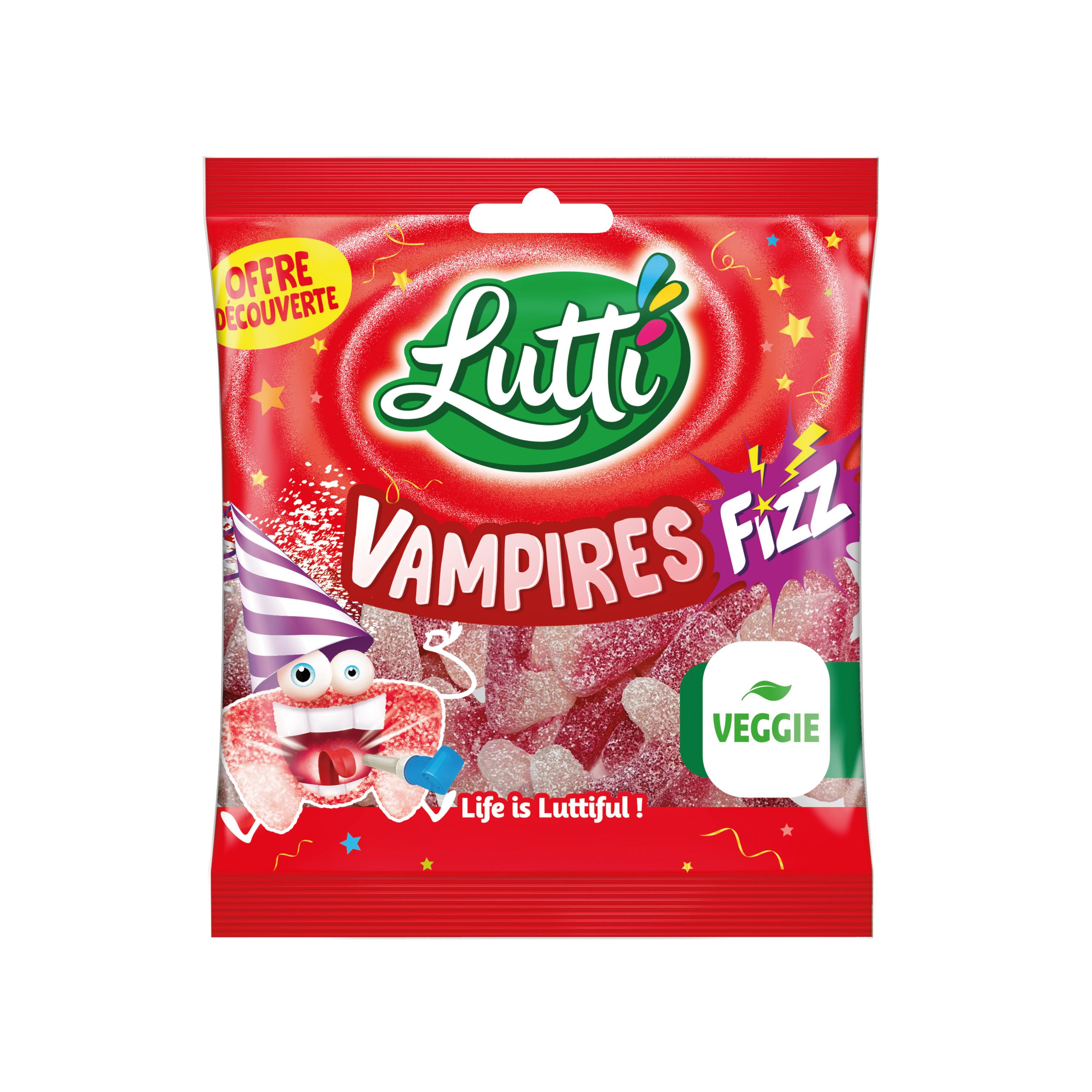 LUTTI Confiseries gélifiées et acidulées vampires fizz 280g