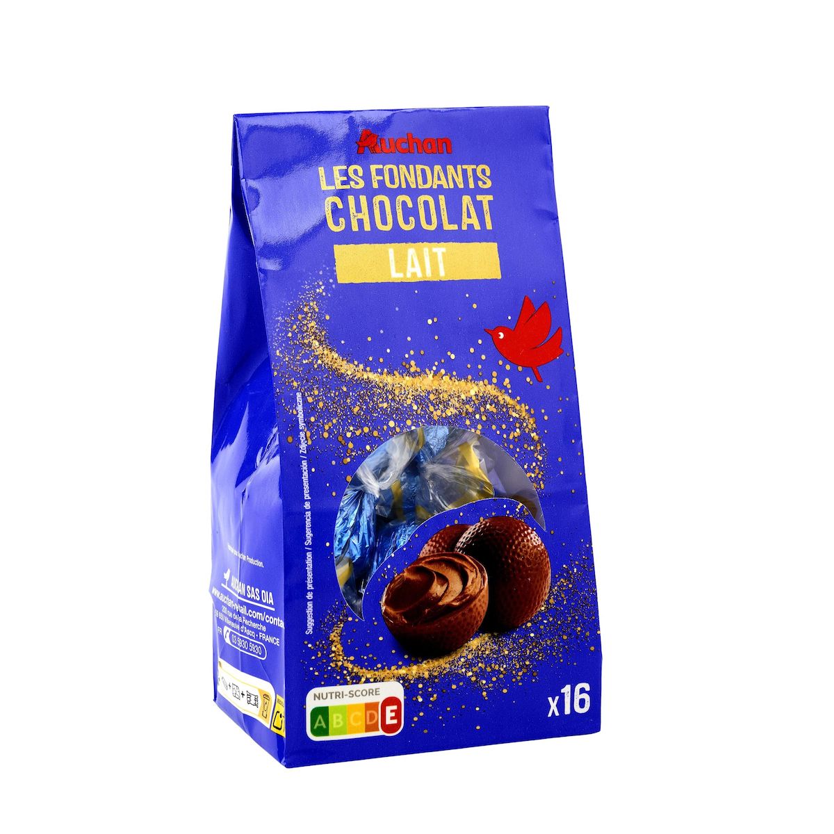 AUCHAN Les fondants au chocolat au lait 16 bonbons 200g