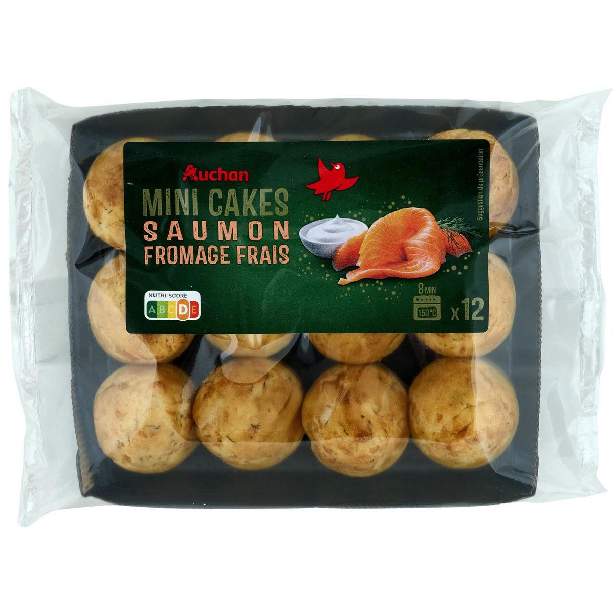 AUCHAN Mini cakes saumon fromage frais 12 pièces 180g