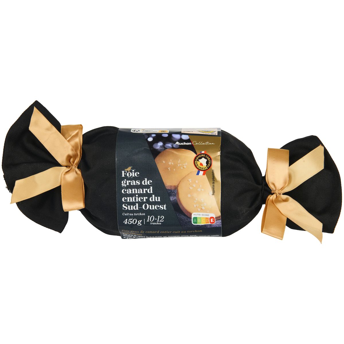 AUCHAN Foie gras de canard entier du Sud-Ouest 10/12 parts 450g