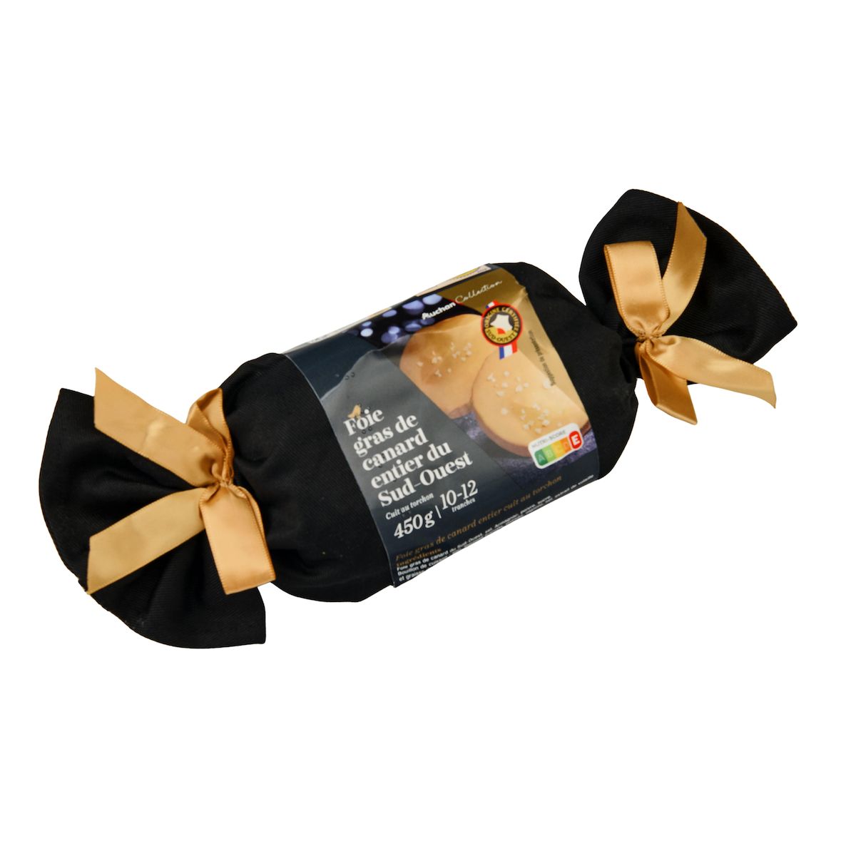 AUCHAN Foie gras de canard entier du Sud-Ouest 10/12 parts 450g