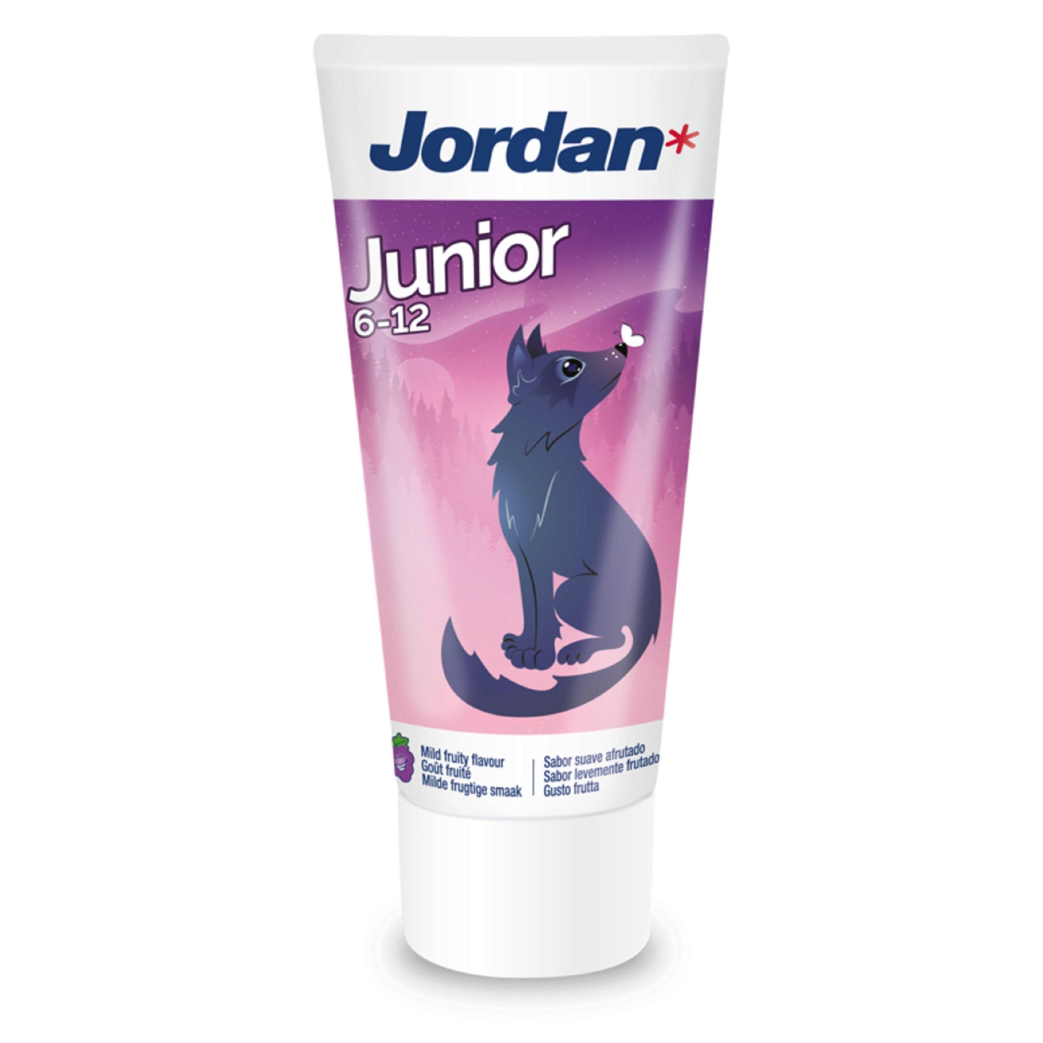 Voir la diapositive 2 : JORDAN Dentifrice junior 6-12ans goût fruité 50ml