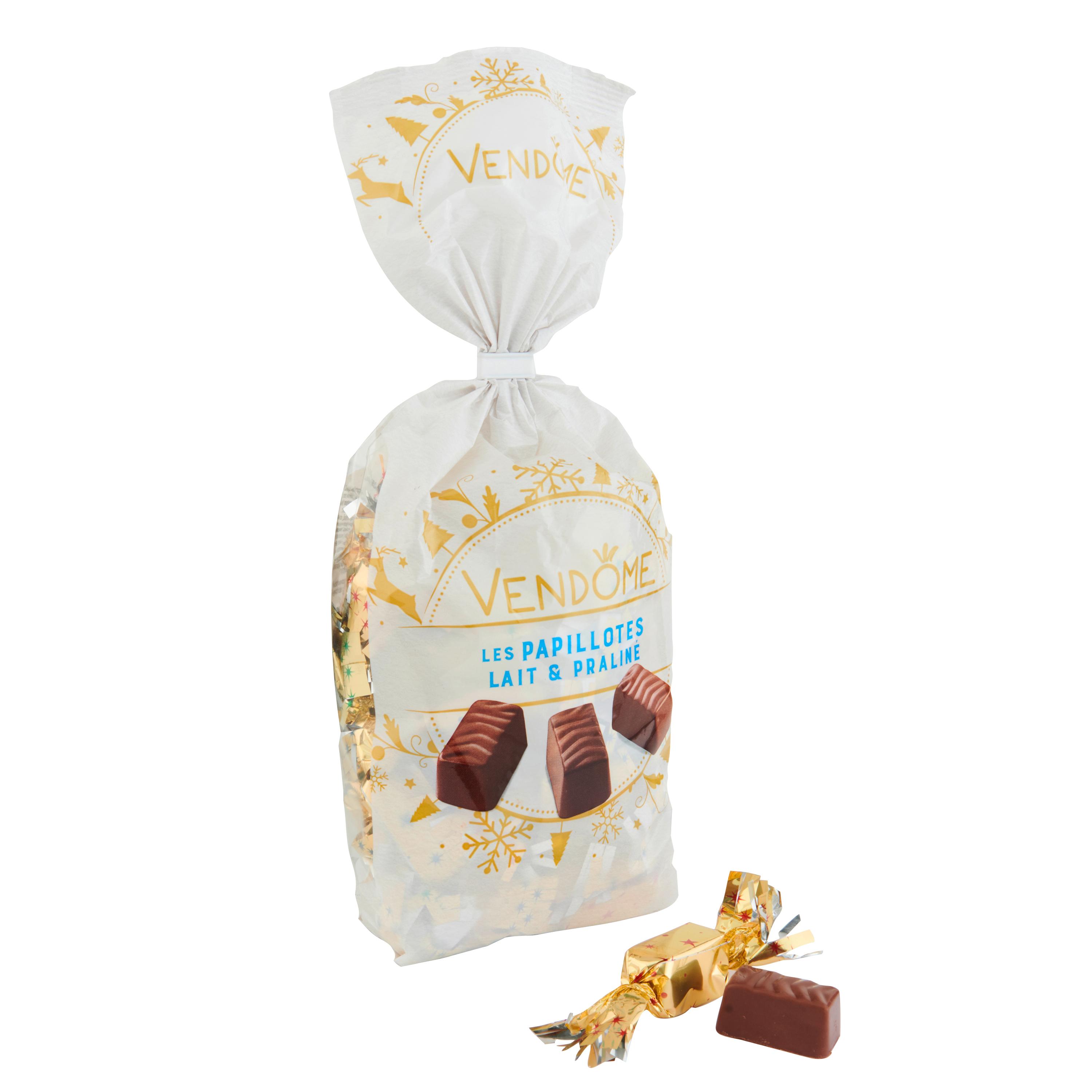 Voir la diapositive 3 : VENDOME Les Papillotes lait et praliné en sachet 350g