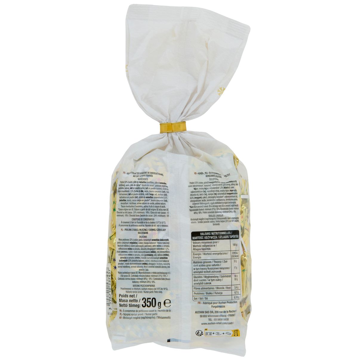 VENDOME Les papillotes au chocolat au lait, noir et blanc 350g