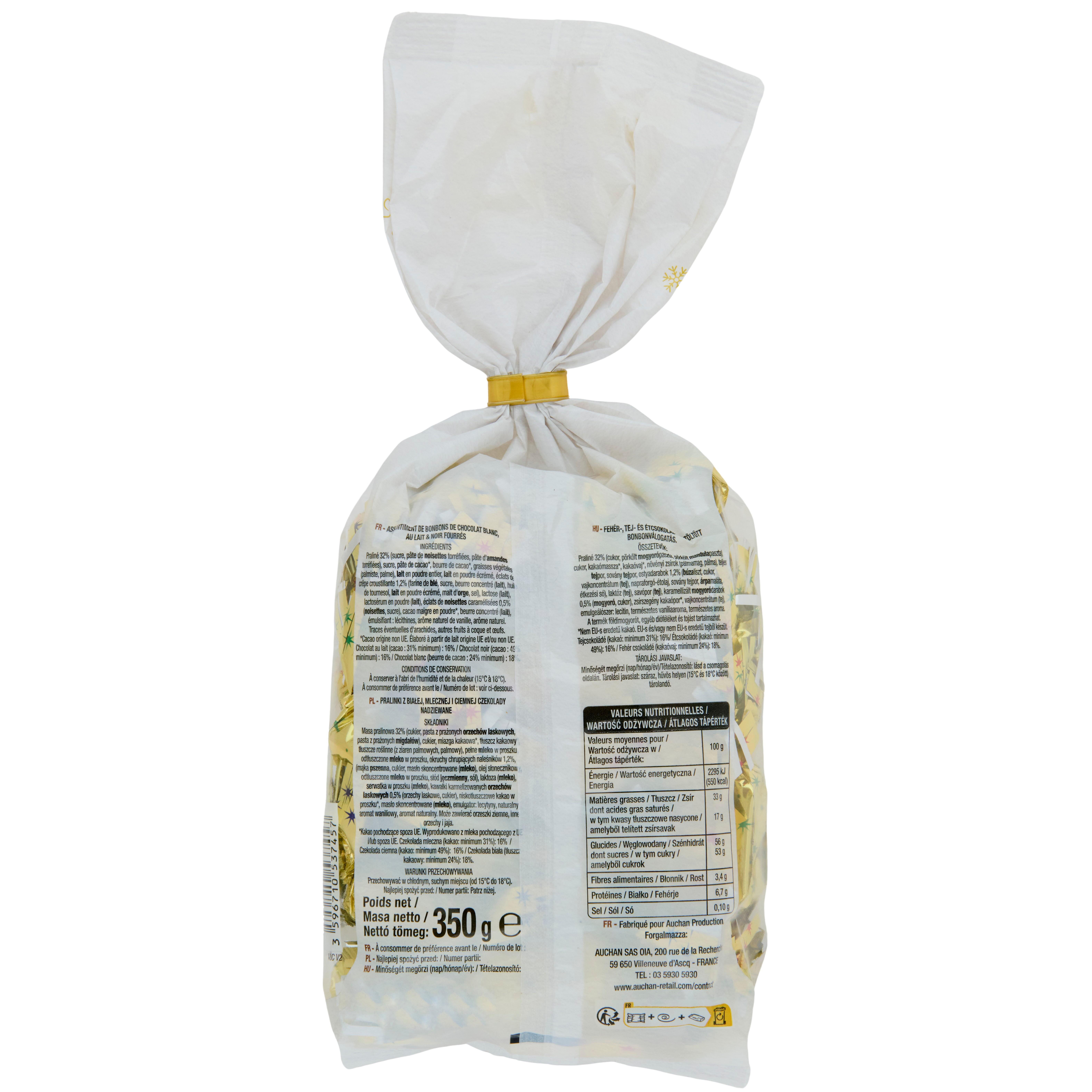 Voir la diapositive 4 : VENDOME Les papillotes au chocolat au lait, noir et blanc 350g