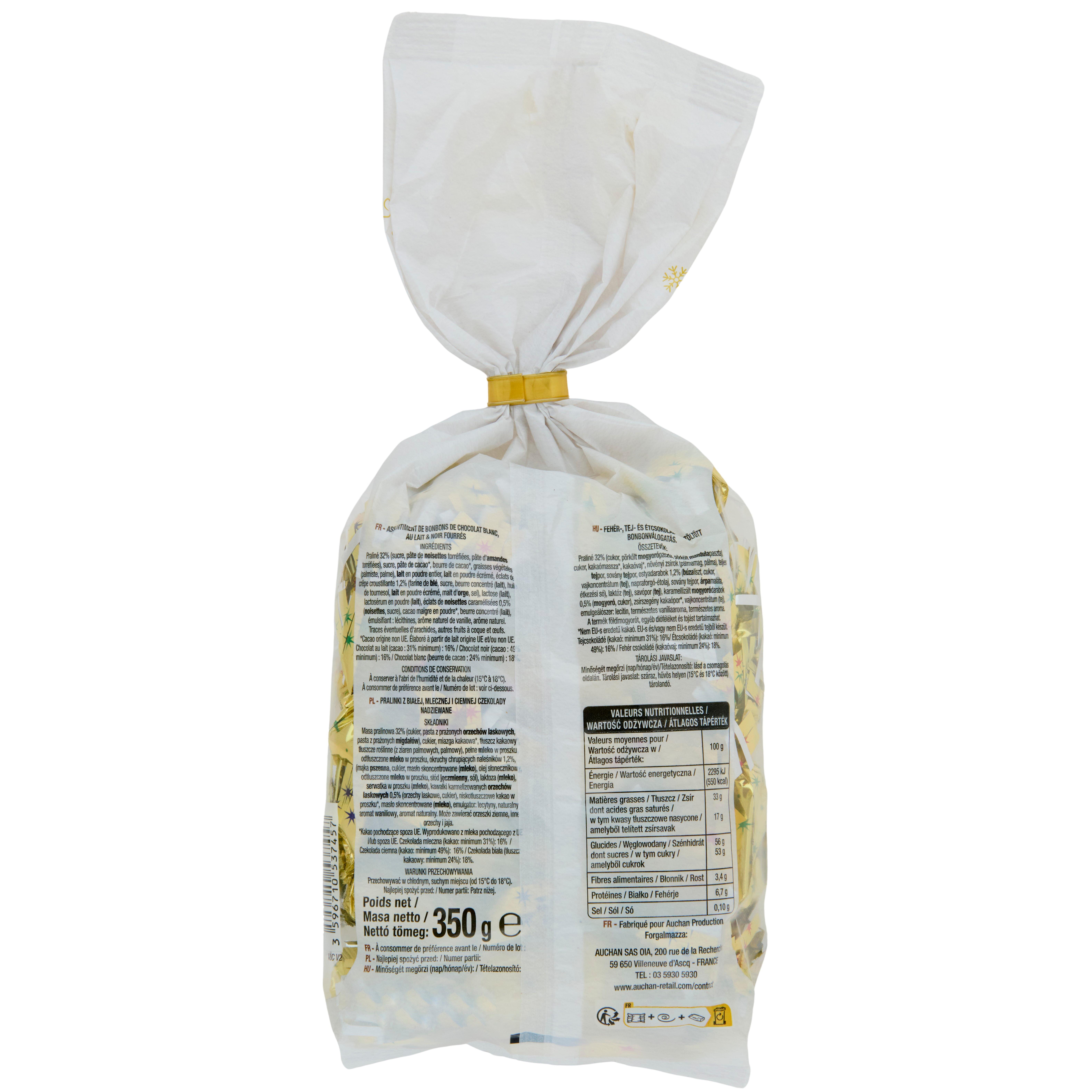 Voir la diapositive 3 : VENDOME Les papillotes au chocolat au lait, noir et blanc 350g