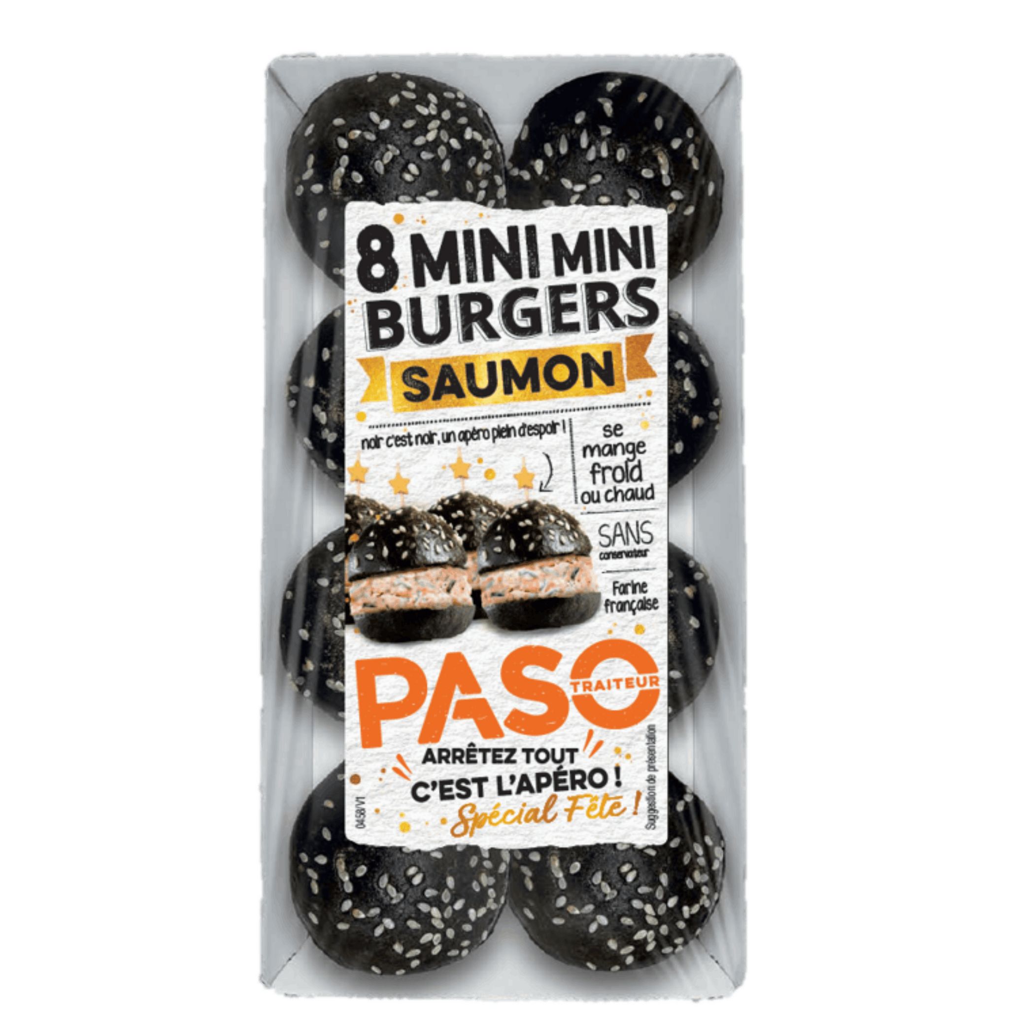 PASO Mini burgers au saumon 8 pièces 120g