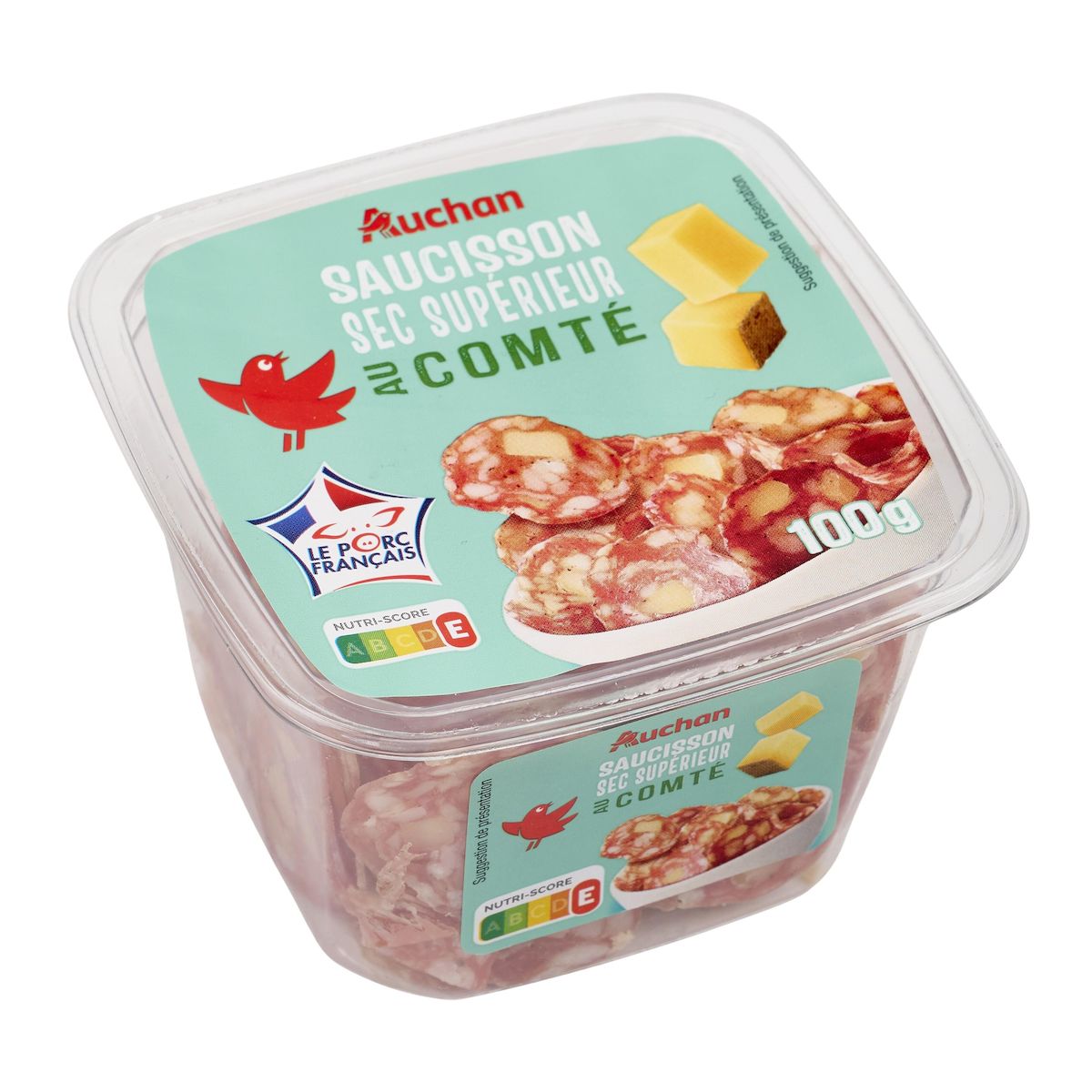 AUCHAN Saucisson sec supérieur au comté bol 100g