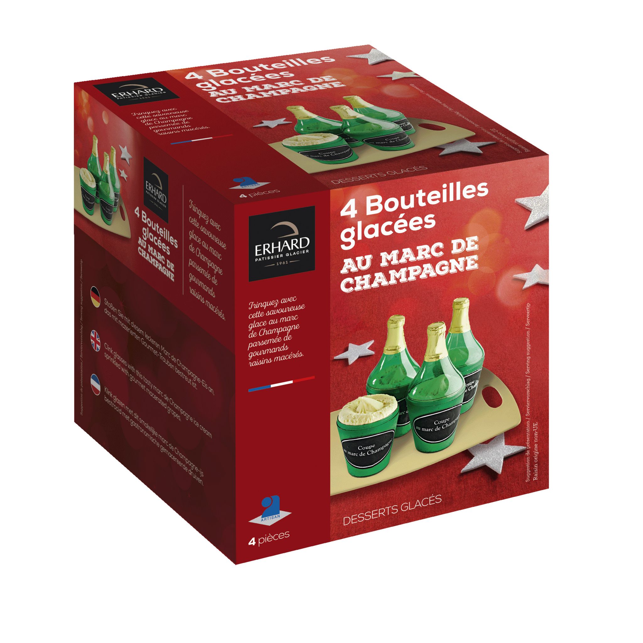 ERHARD Bouteilles glacées au marc de champagne 4 pièces 220g