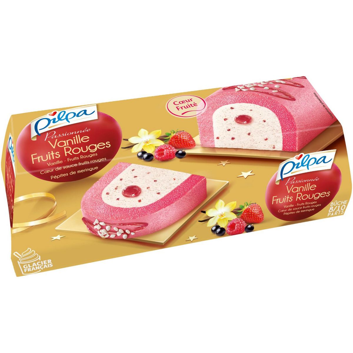 PILPA Buche glacée vanille fruits rouges 8-10 parts 548g
