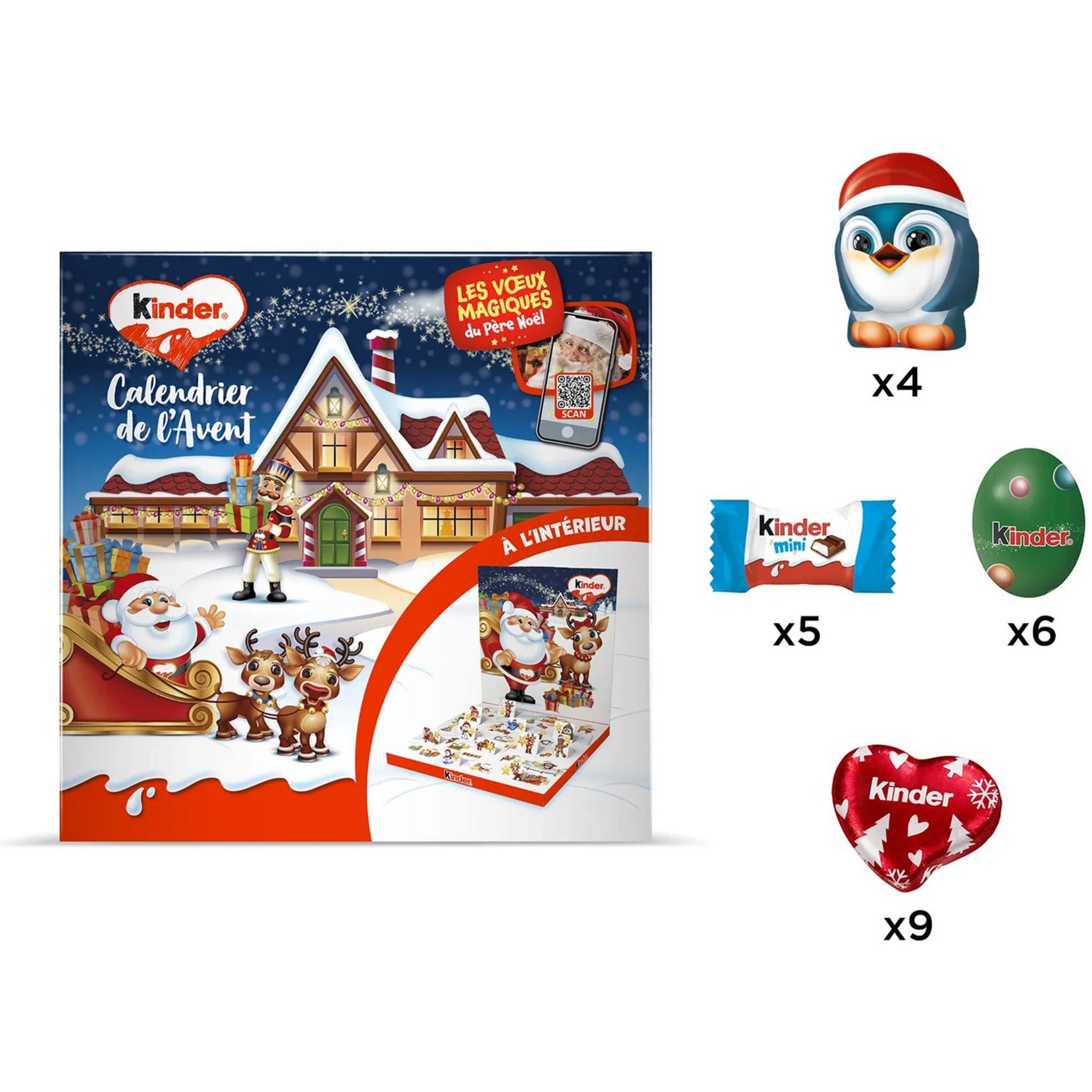 KINDER Calendrier de l'Avent chocolat au lait pop up 123g
