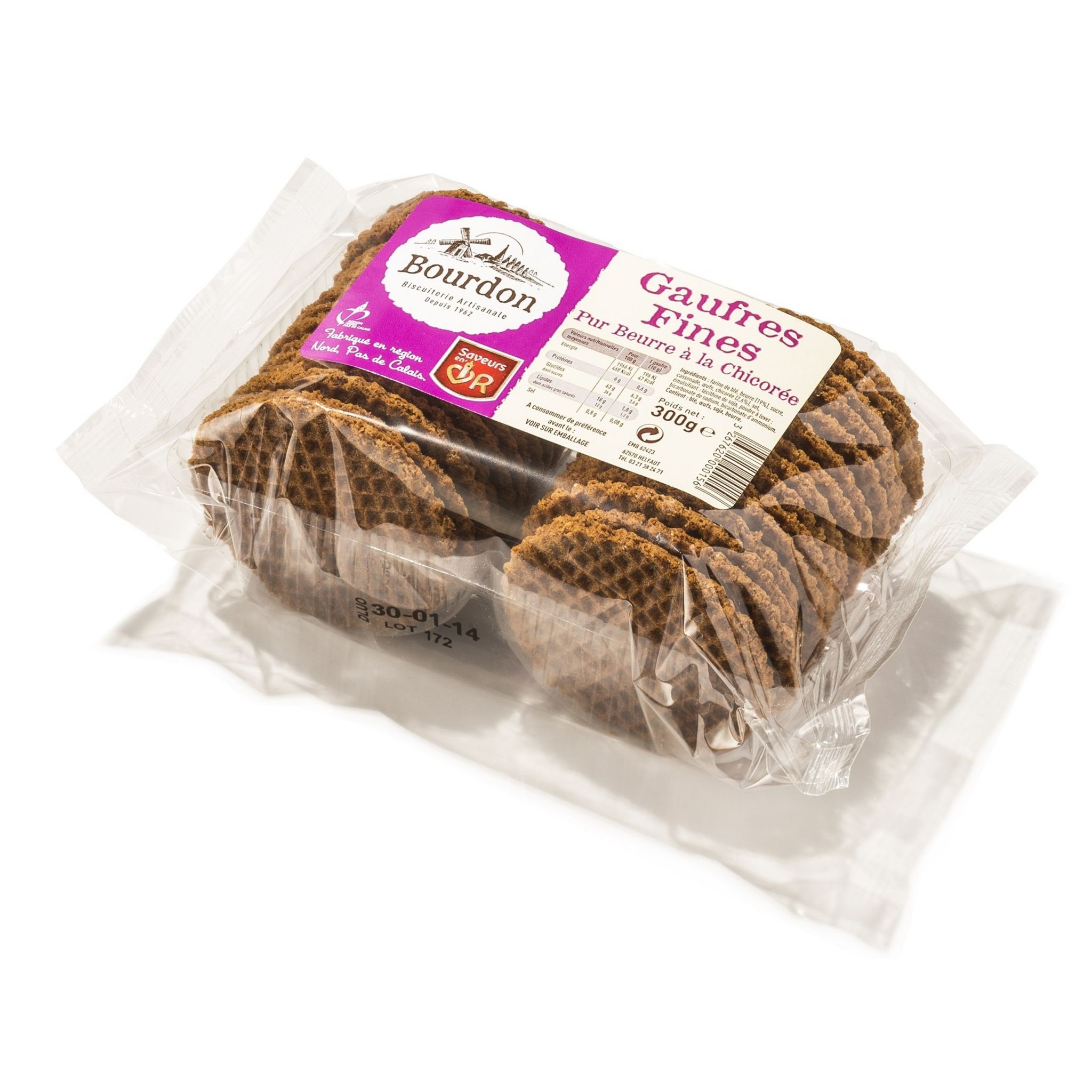 BOURDON Gaufres Fines pur Beurre à la Chicorée 300g