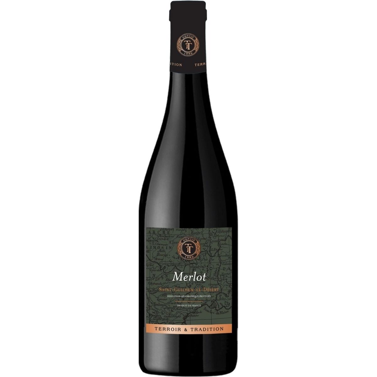 Vin rouge IGP Pays d'Oc Terroir et Tradition Saint Guilhem 75cl