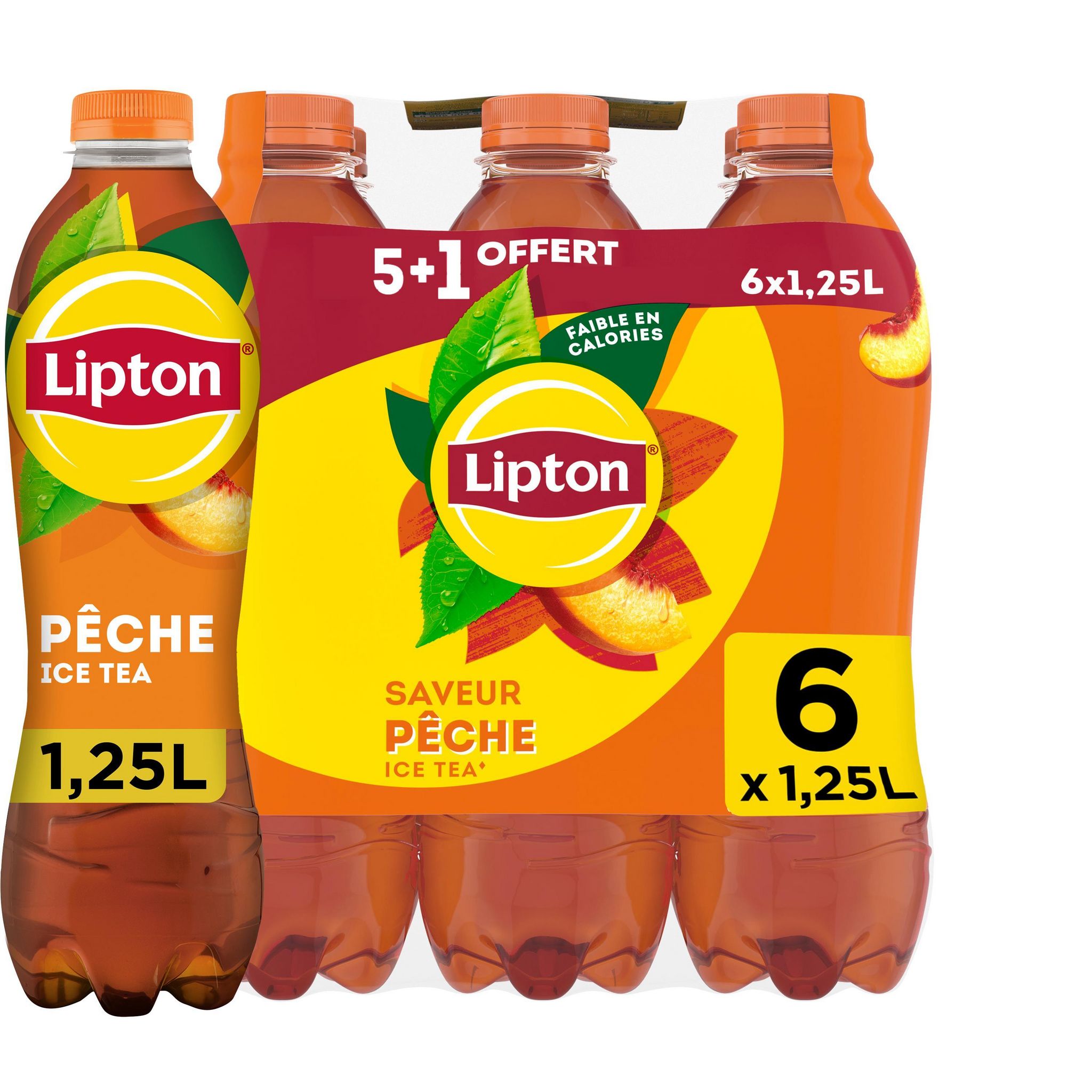 LIPTON Thé glacé saveur pêche 5x1.25l