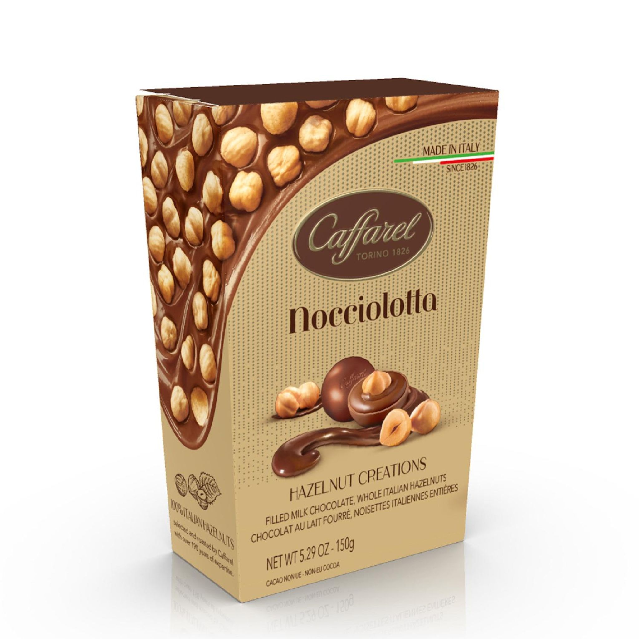 CAFFAREL Bonbons nocciolotta au chocolat au lait et noisettes 150g