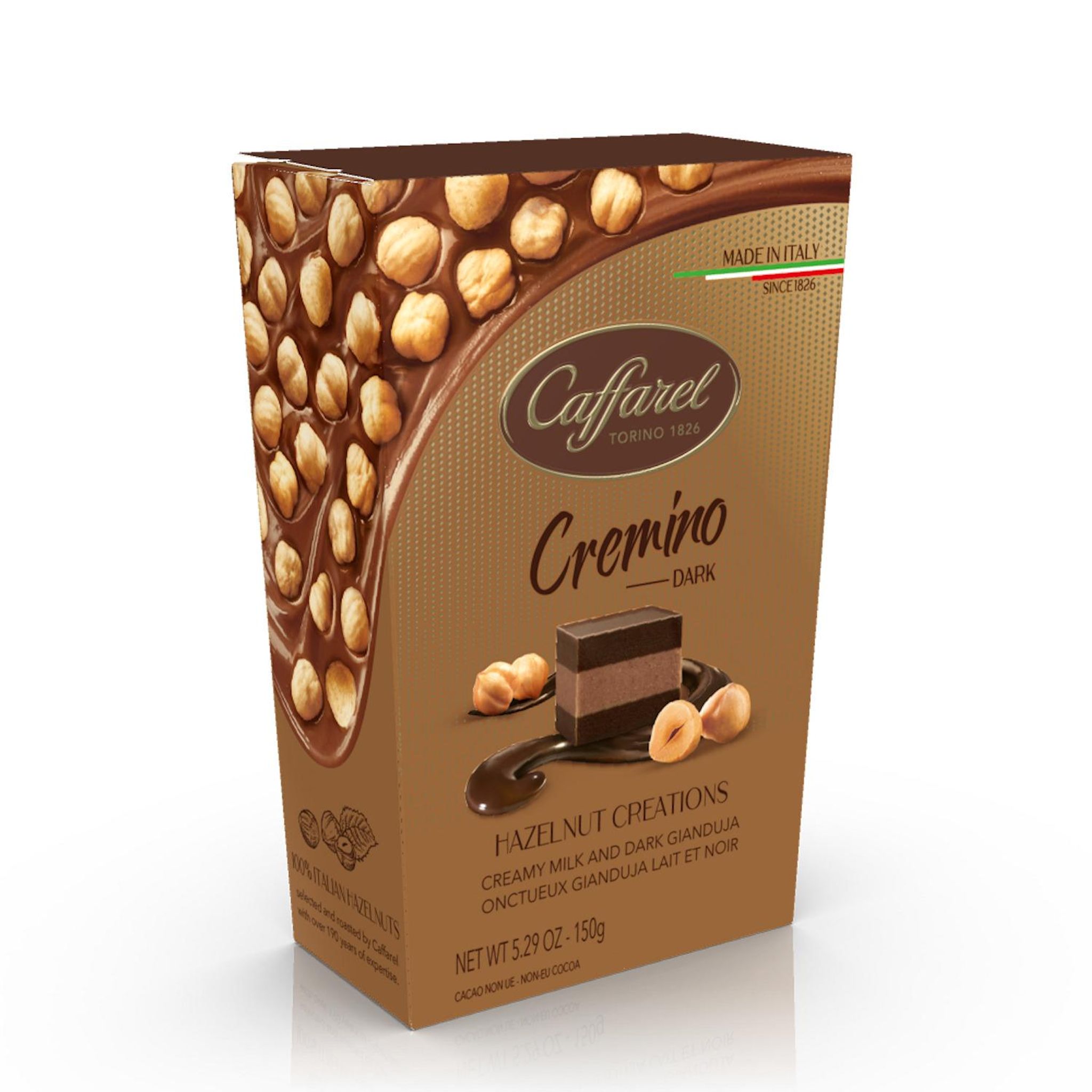 CAFFAREL Bonbons cremino au chocolat noir et lait gianduja 150g
