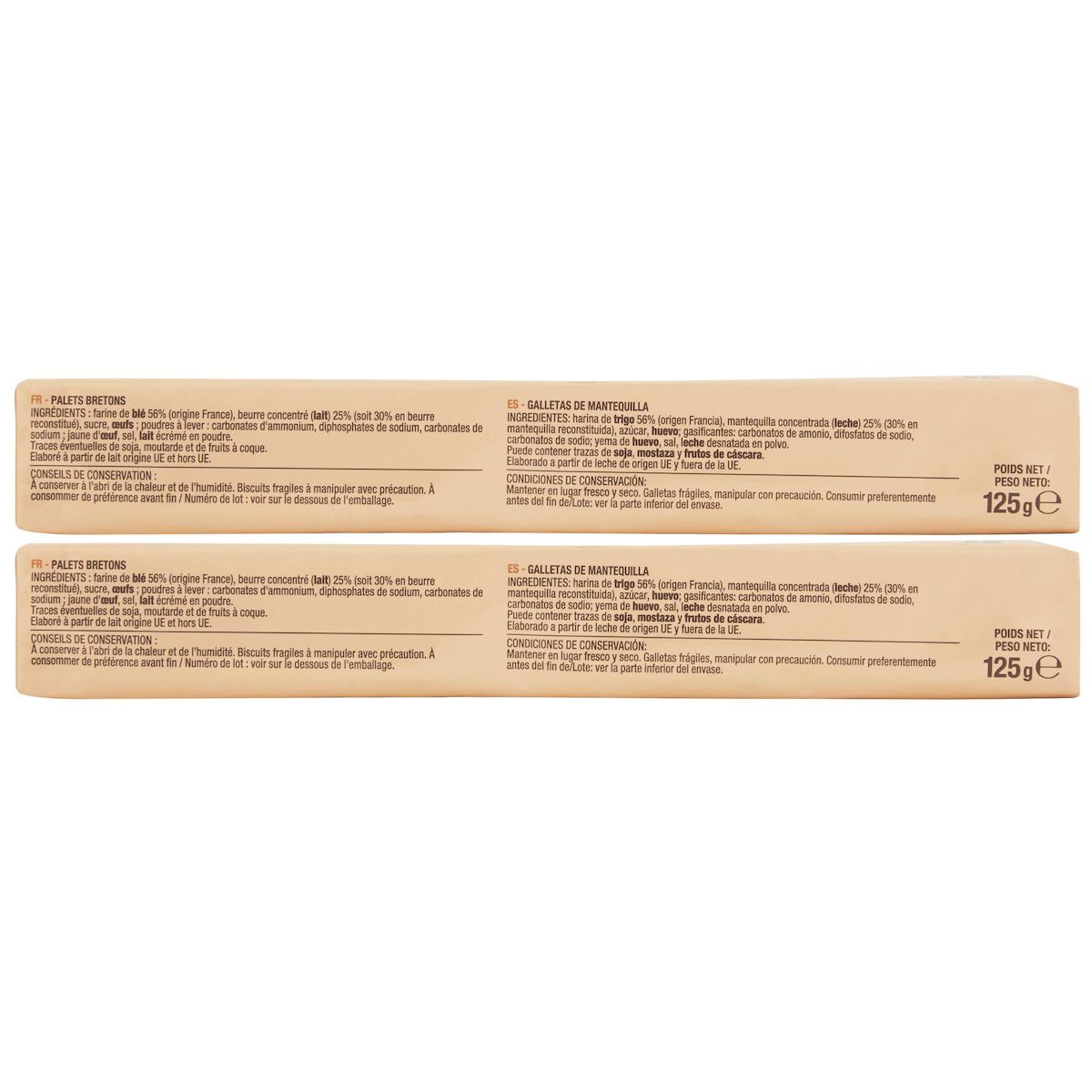 AUCHAN Palets bretons pur beurre 2x125g