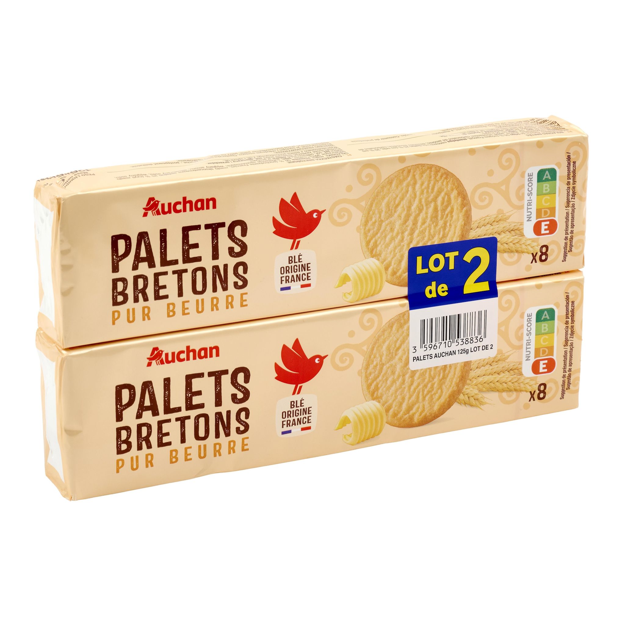 Voir la diapositive 6 : AUCHAN Palets bretons pur beurre 2x125g