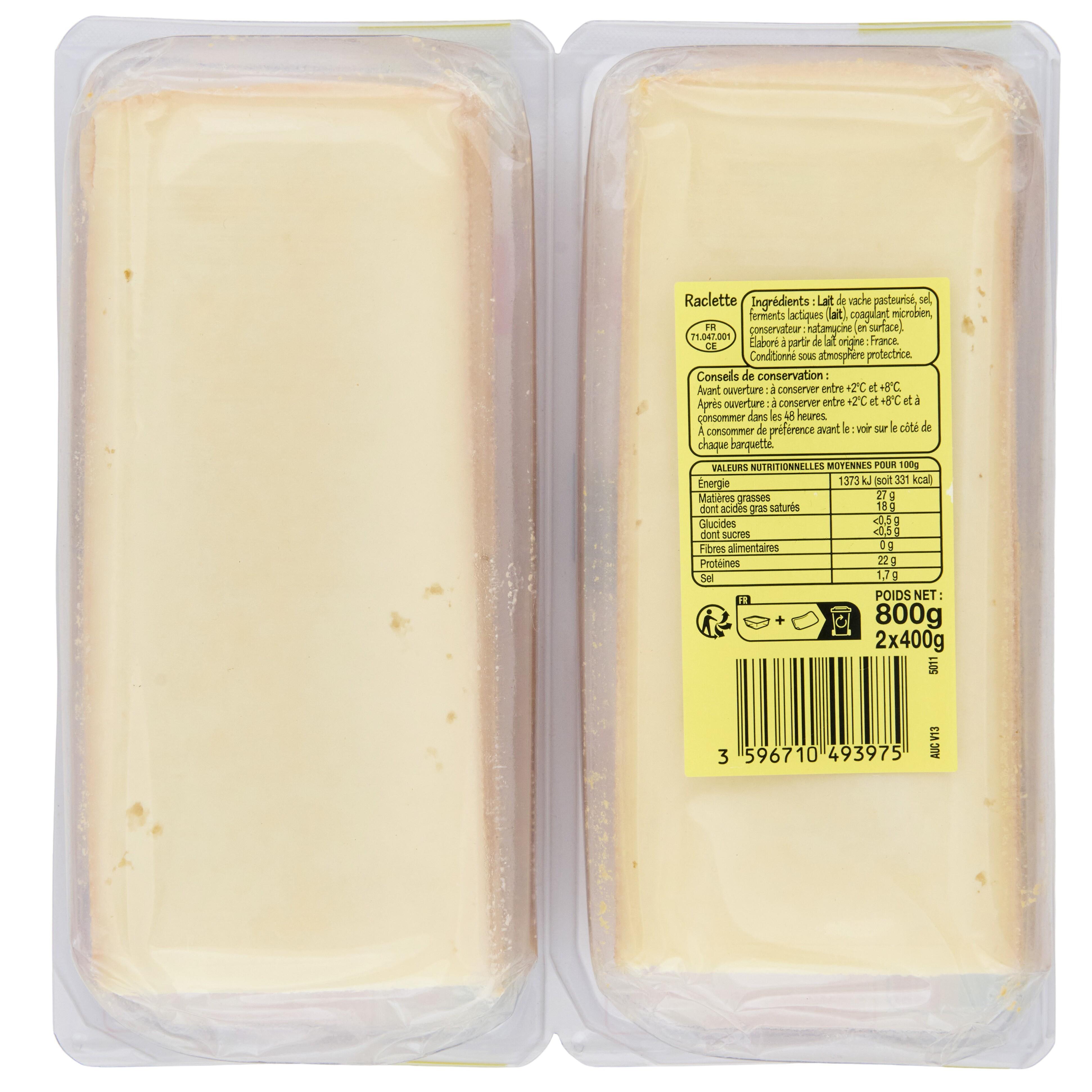 Voir la diapositive 2 : POUCE Raclette nature x 2 400 g