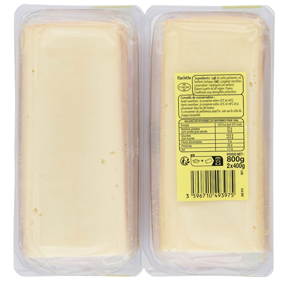 POUCE Raclette nature x 2 400 g