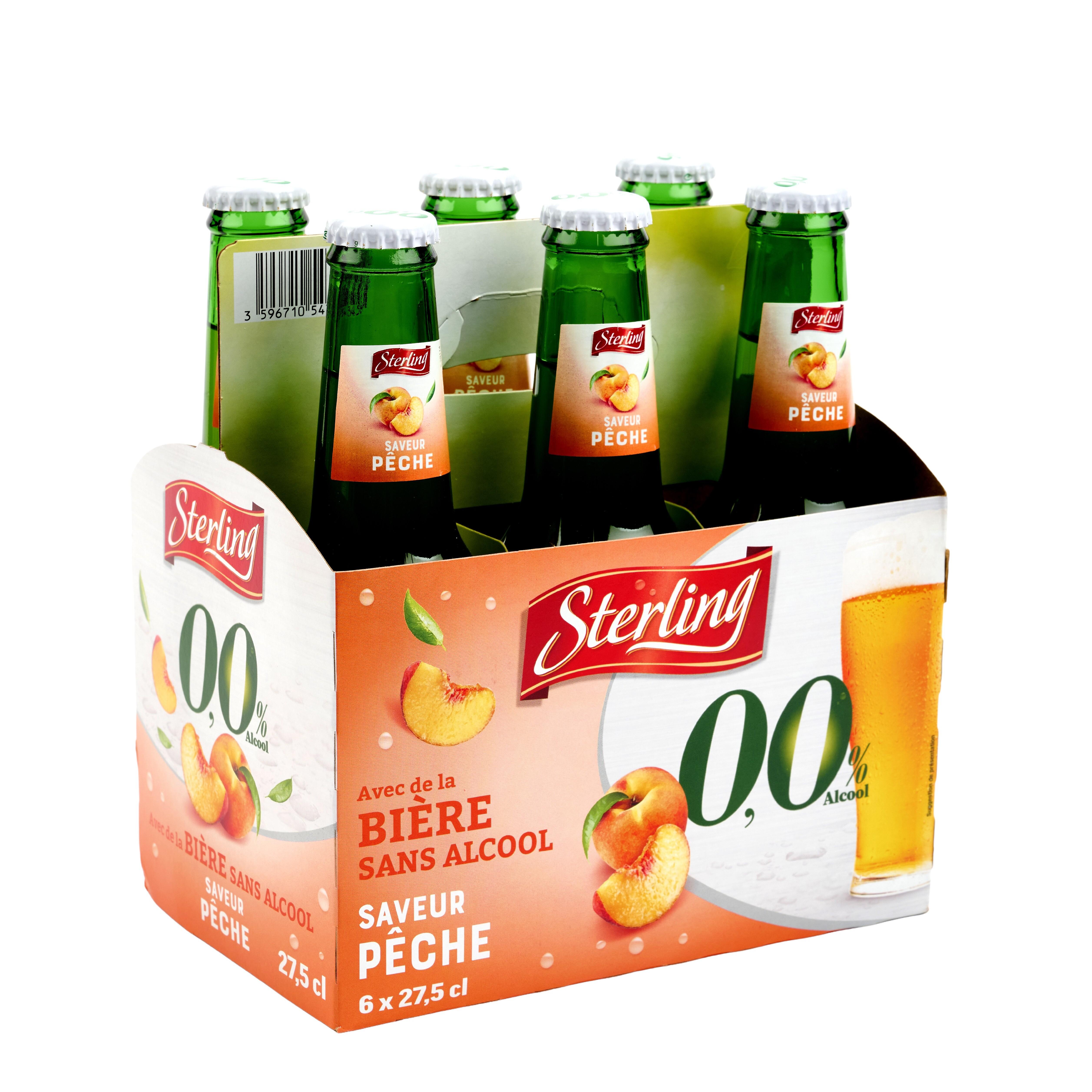 Voir la diapositive 3 : STERLING Boisson aromatisée à base de bière sans alcool saveur pêche 6x27.5cl
