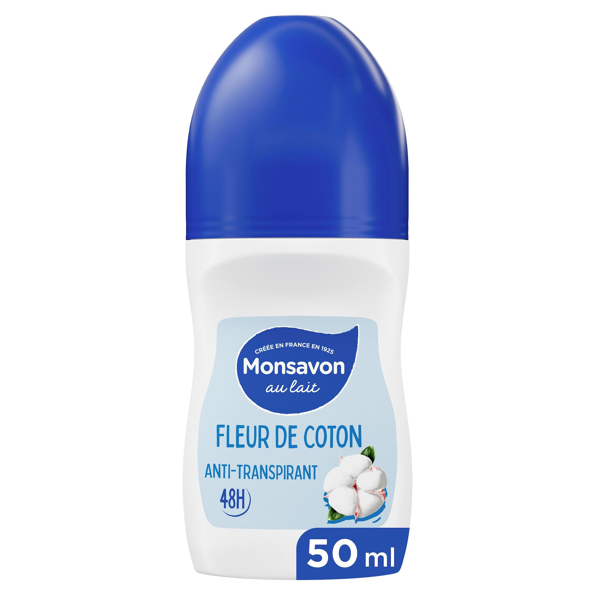 MONSAVON Déodorant anti transpirant 48h fleur de coton 50ml