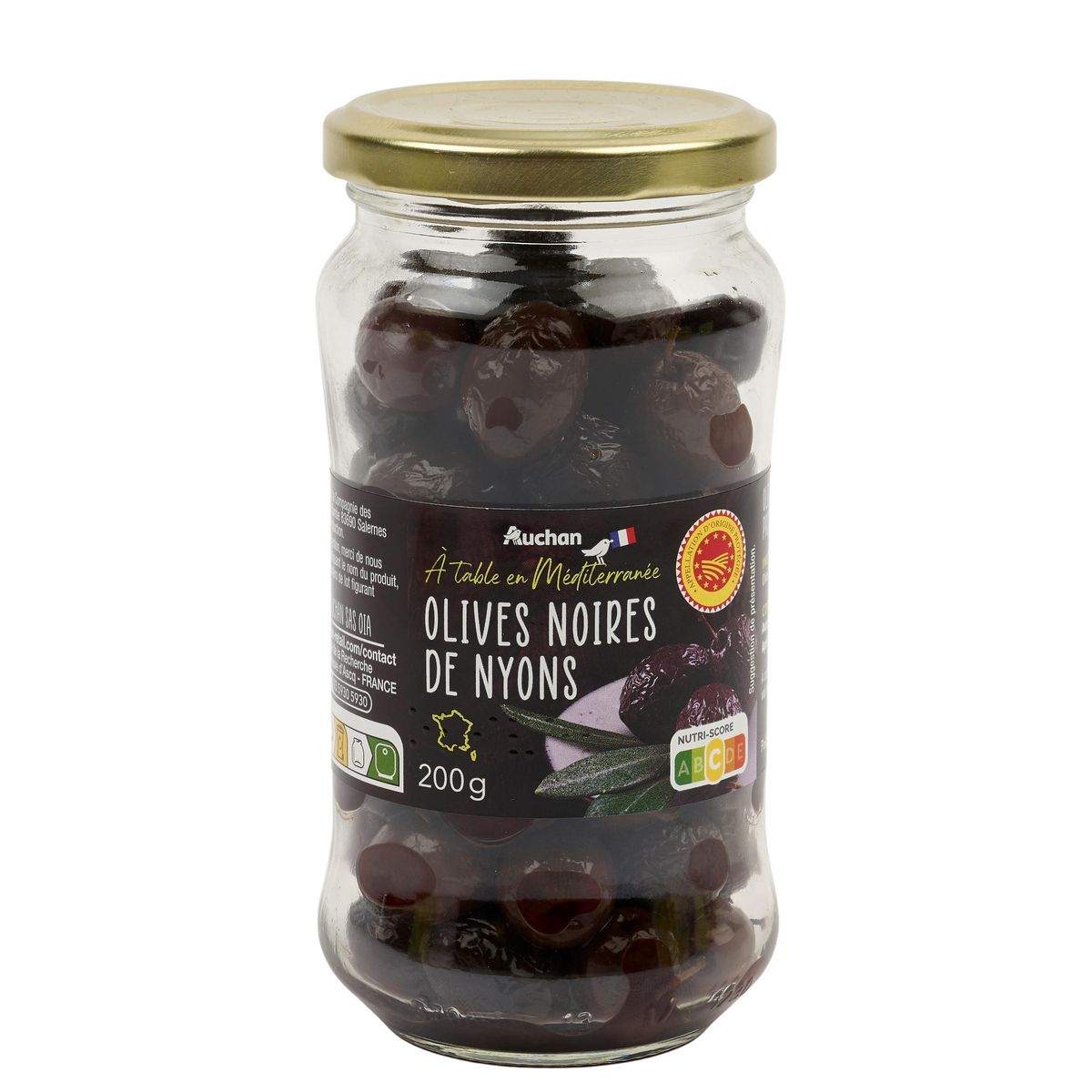 AUCHAN TERROIR Olives noires de Nyons 200g