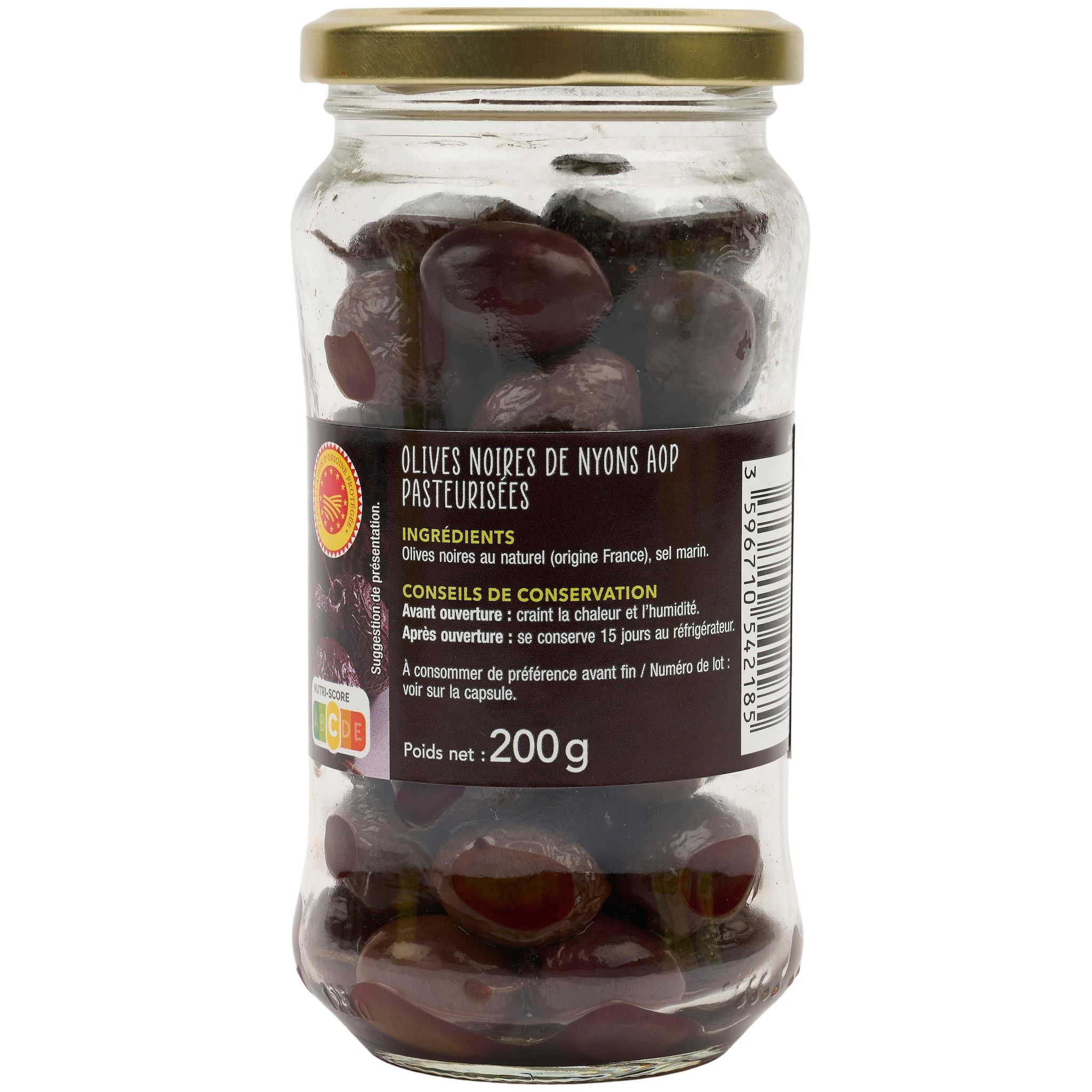 Voir la diapositive 2 : AUCHAN TERROIR Olives noires de Nyons 200g