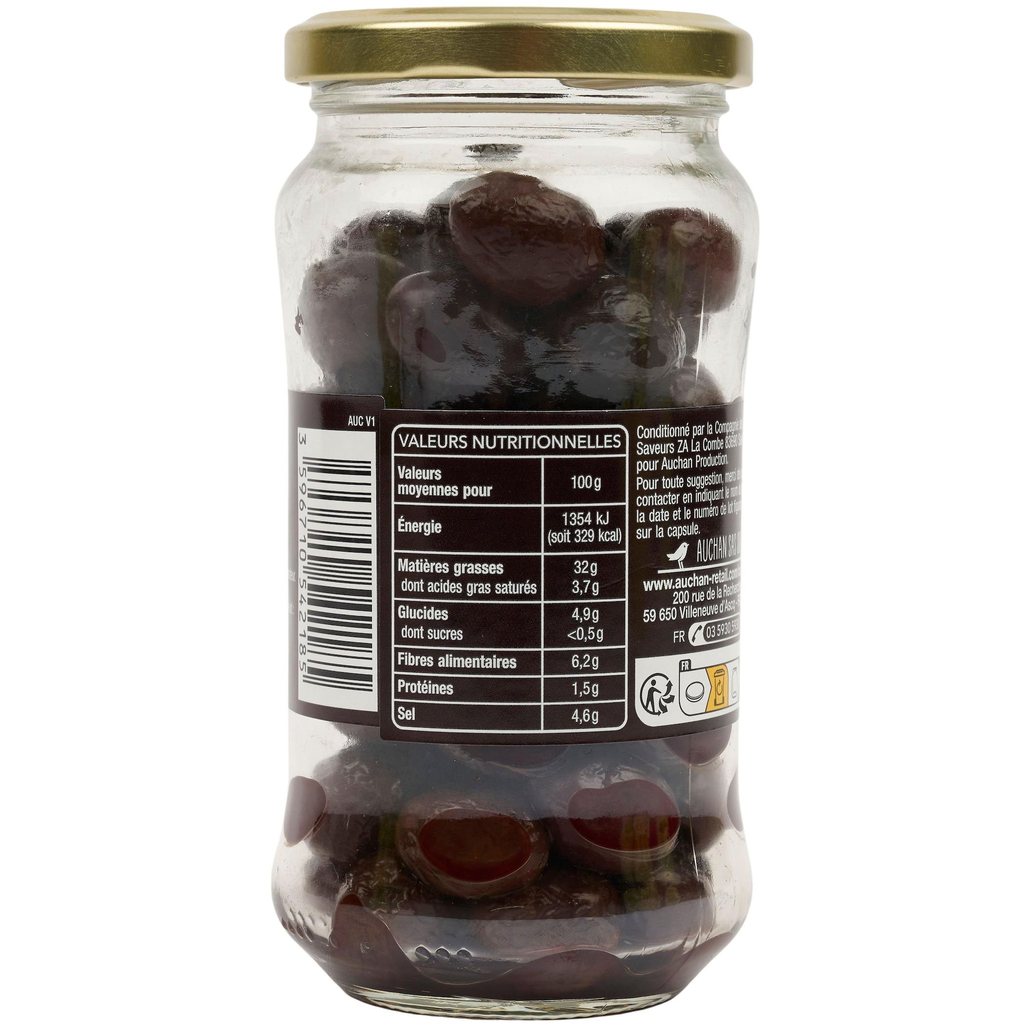 Voir la diapositive 4 : AUCHAN TERROIR Olives noires de Nyons 200g