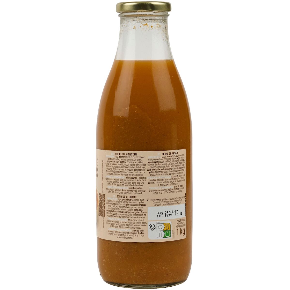 AUCHAN Soupe de poisson 1l