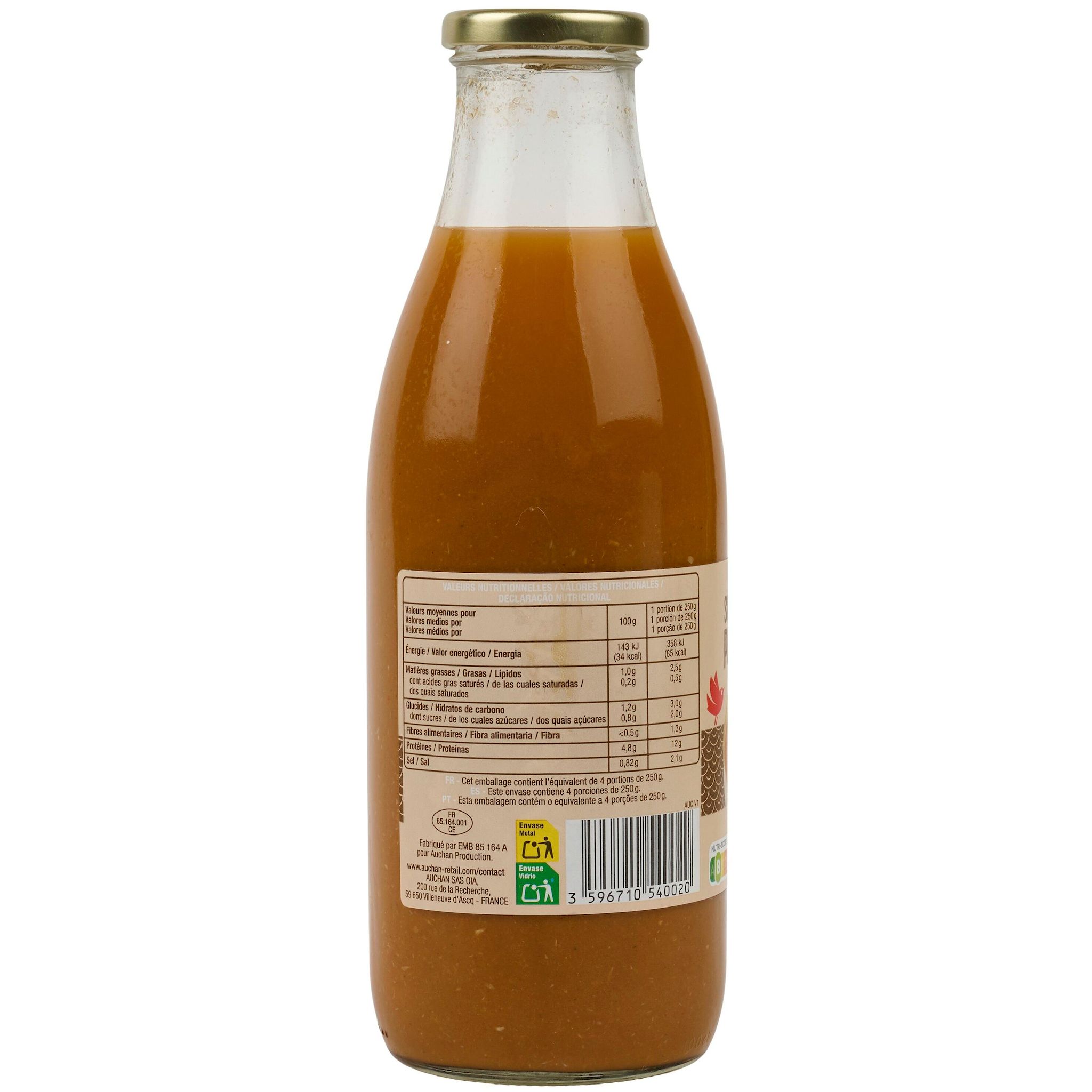 Voir la diapositive 3 : AUCHAN Soupe de poisson 1l