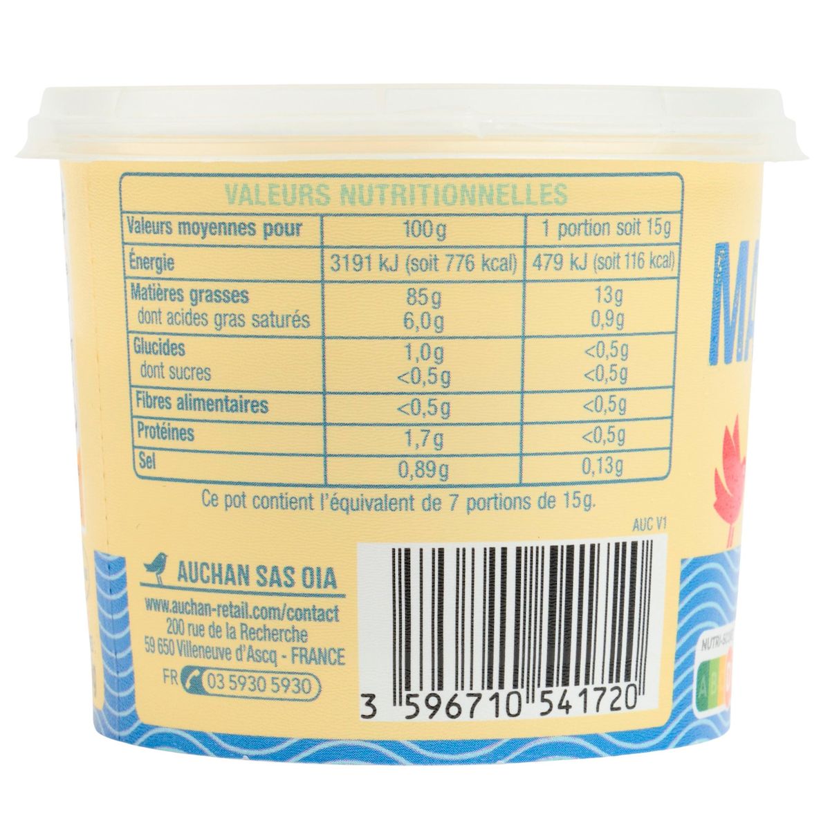AUCHAN Mayonnaise label Rouge 110g