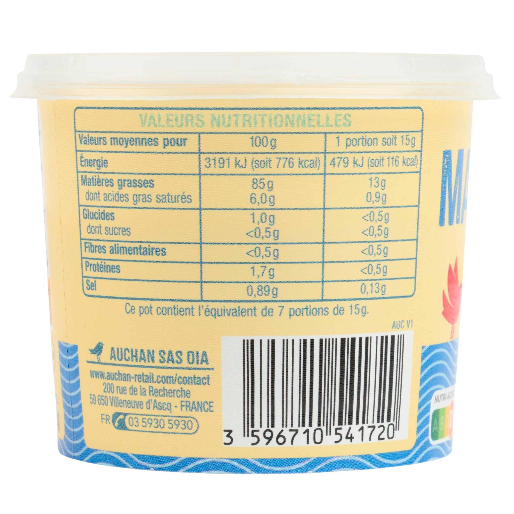 Voir la diapositive 4 : AUCHAN Mayonnaise label Rouge 110g