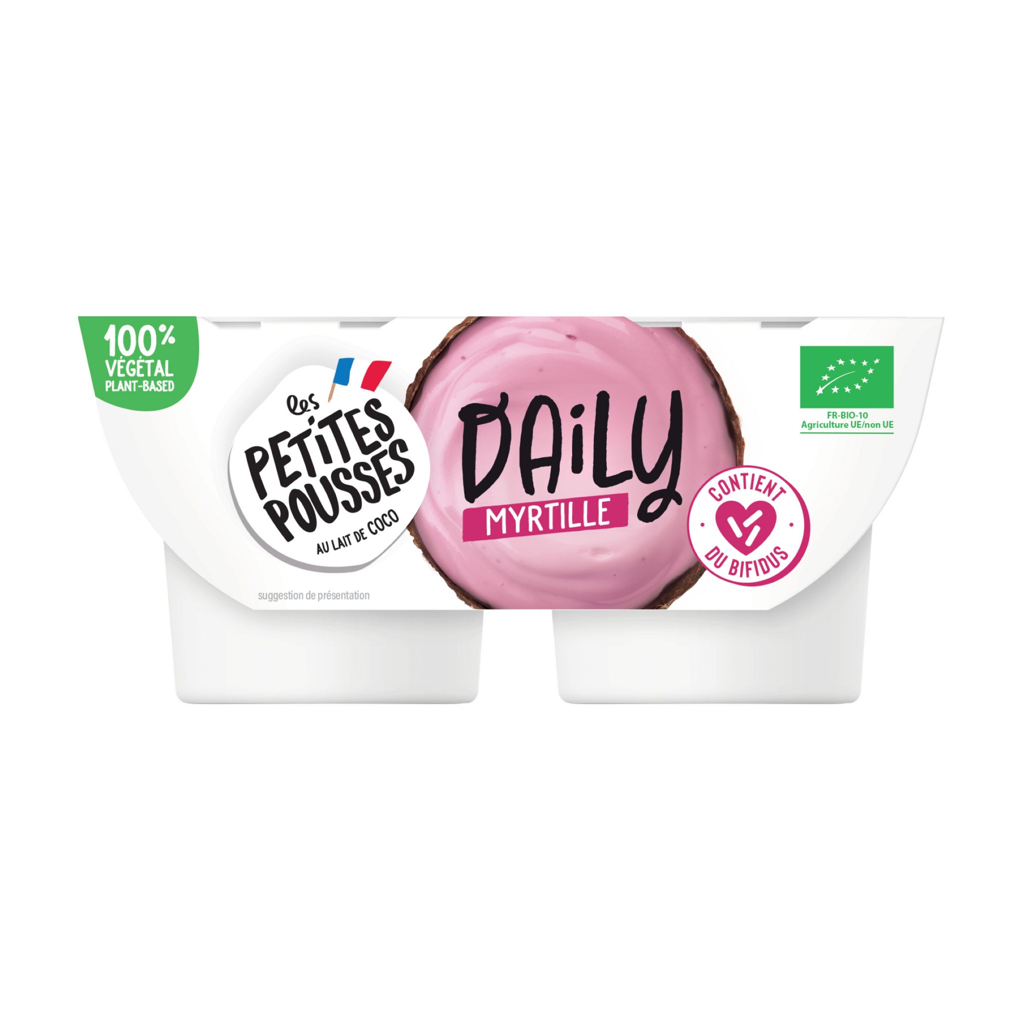 LES PETITES POUSSES Daily au lait de coco à la myrtille bio 2x100g