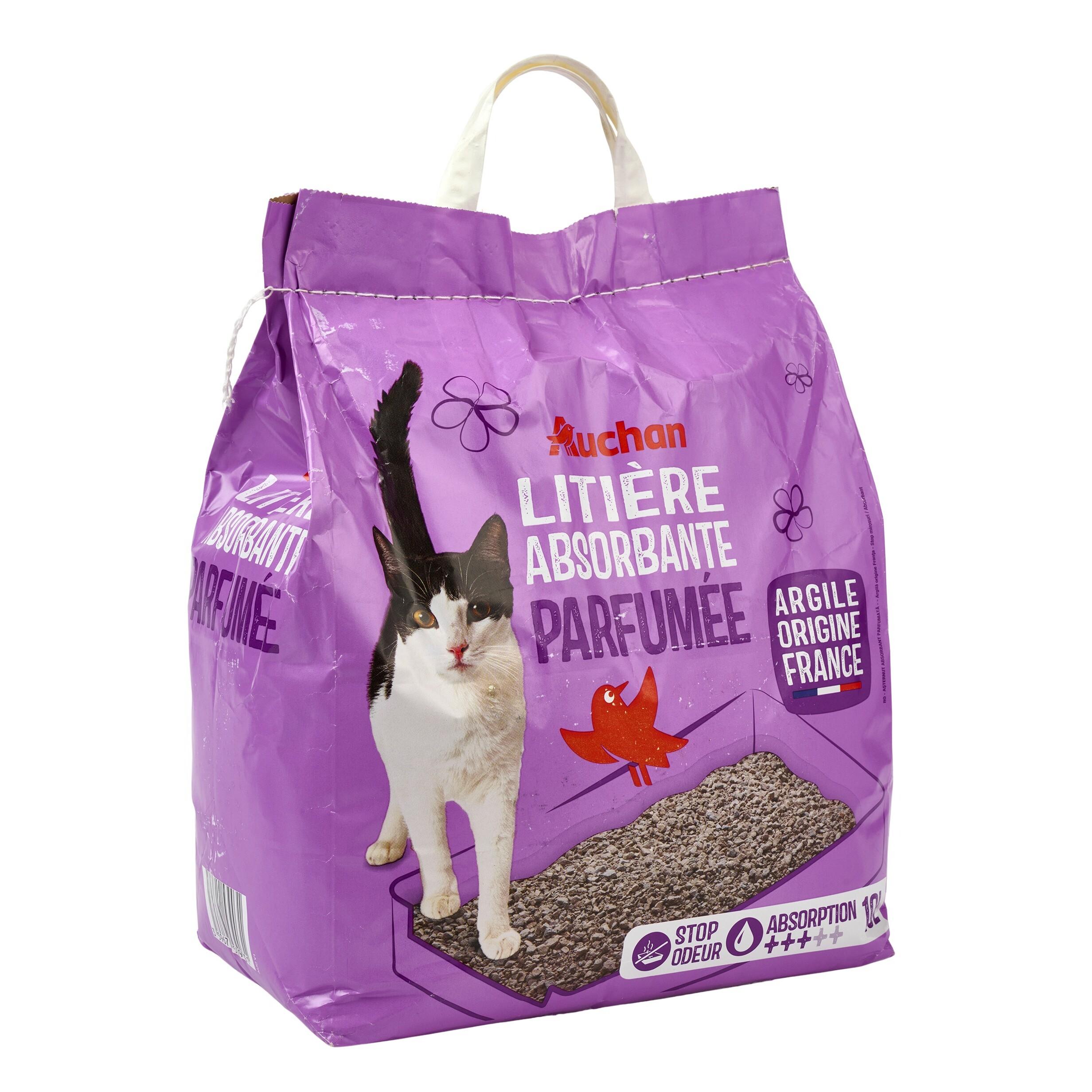 Voir la diapositive 3 : AUCHAN Litière absorbante parfumée pour chat 10l