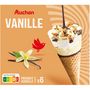 Voir la diapositive 4 : AUCHAN Cônes glacés vanille 6 pièces 411 g