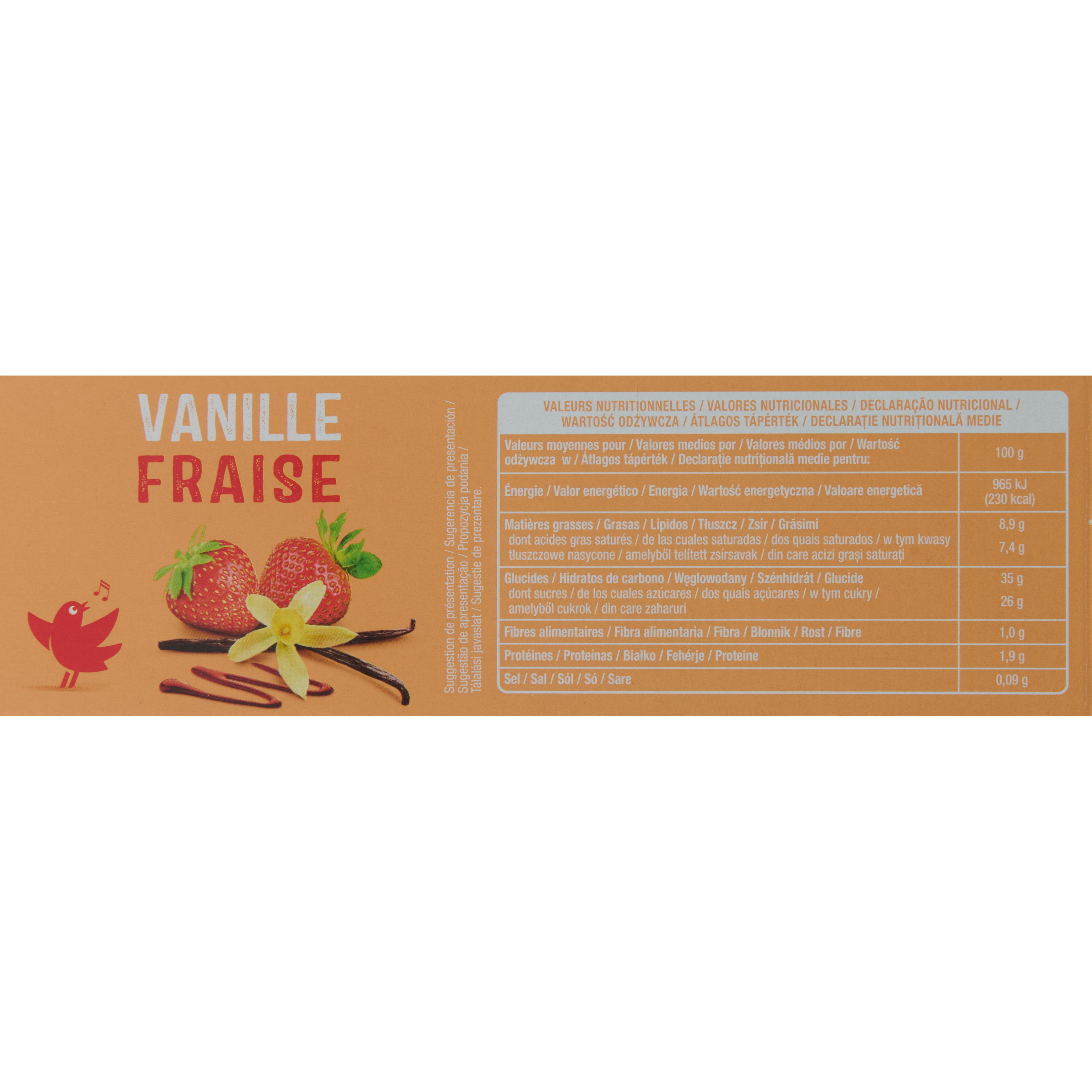 Voir la diapositive 5 : AUCHAN Cones vanille fraise 6 pieces 423g