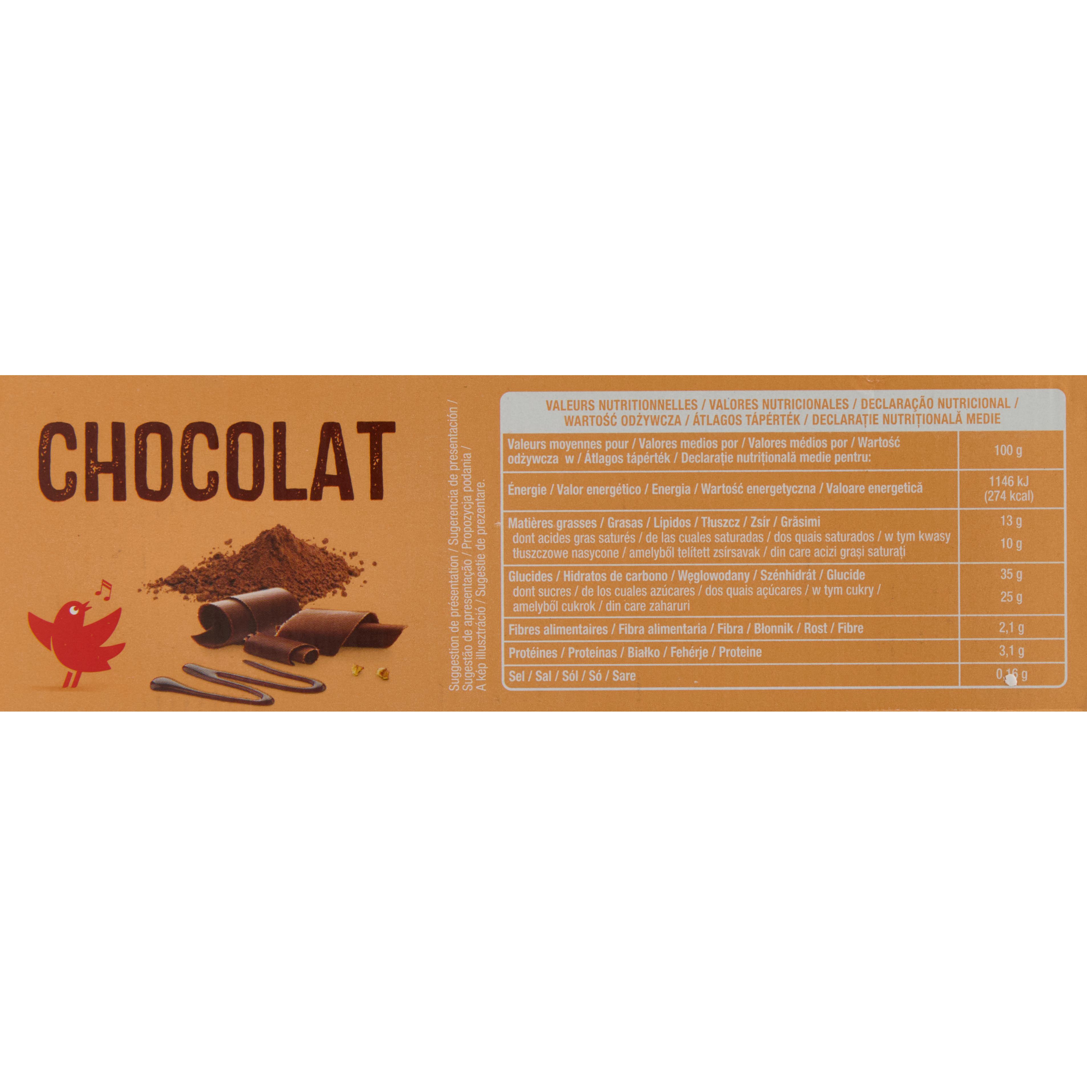 Voir la diapositive 2 : AUCHAN Cônes glacés chocolat 6 pièces 450g